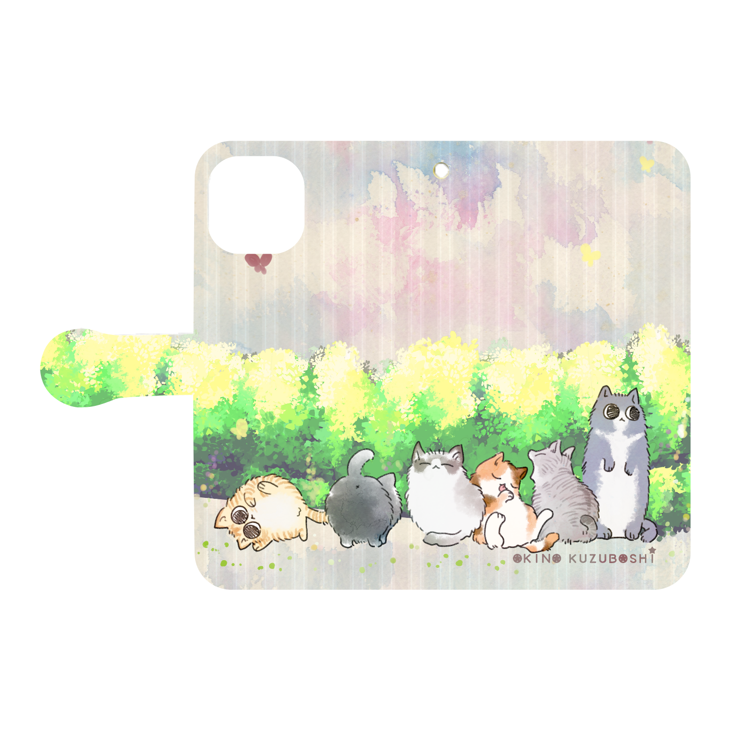 けぱけぱの子猫たち iPhone12/12pro 手帳型スマホケース