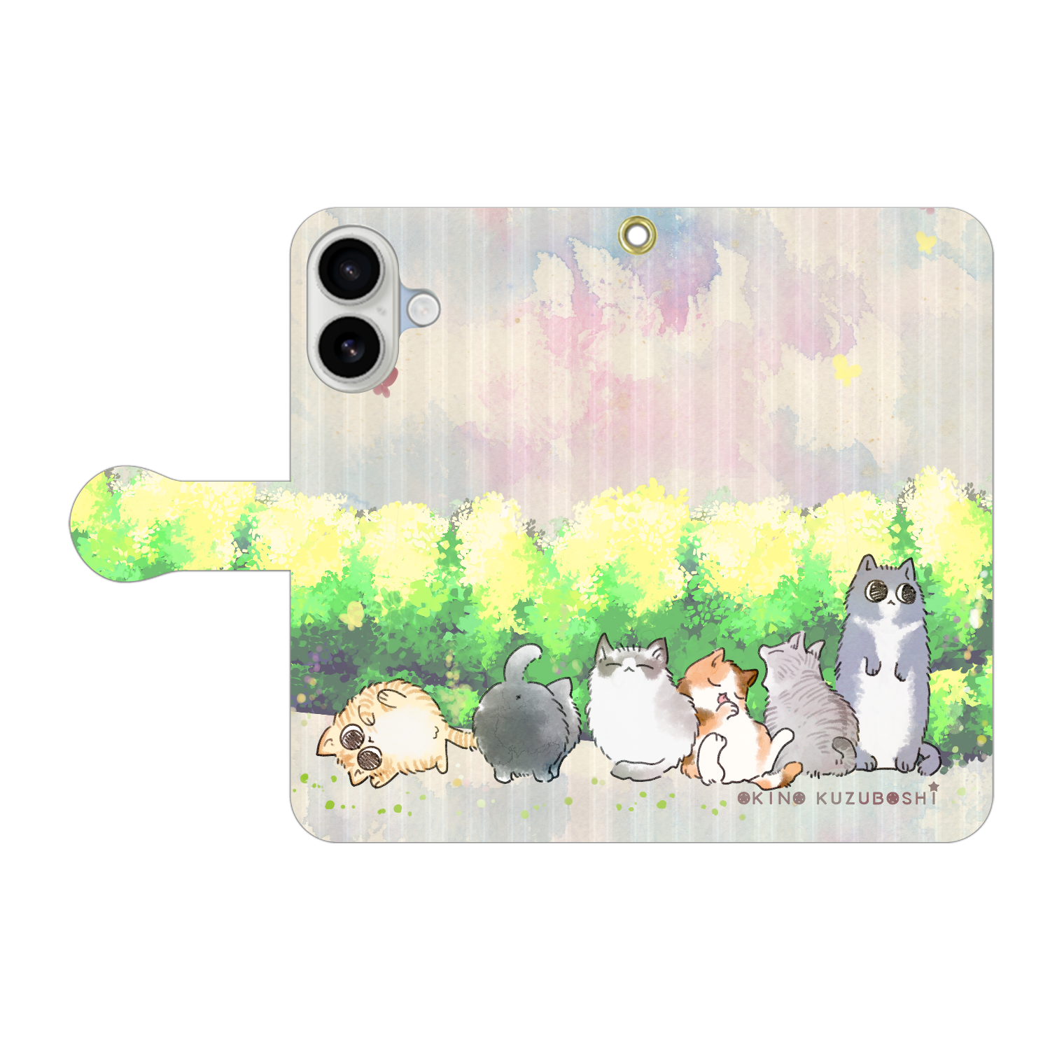 けぱけぱの子猫たち 手帳型ベルト付きiPhone17