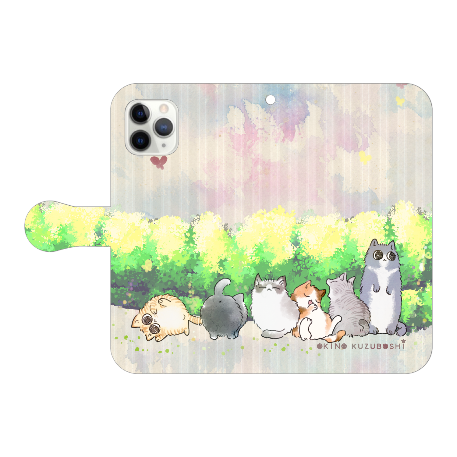 けぱけぱの子猫たち iPhone11 Pro 手帳型スマホケース