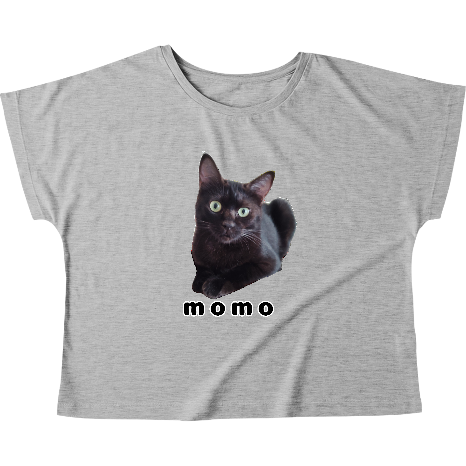 黒ねこももちゃん ウィメンズ ドルマン Tシャツ