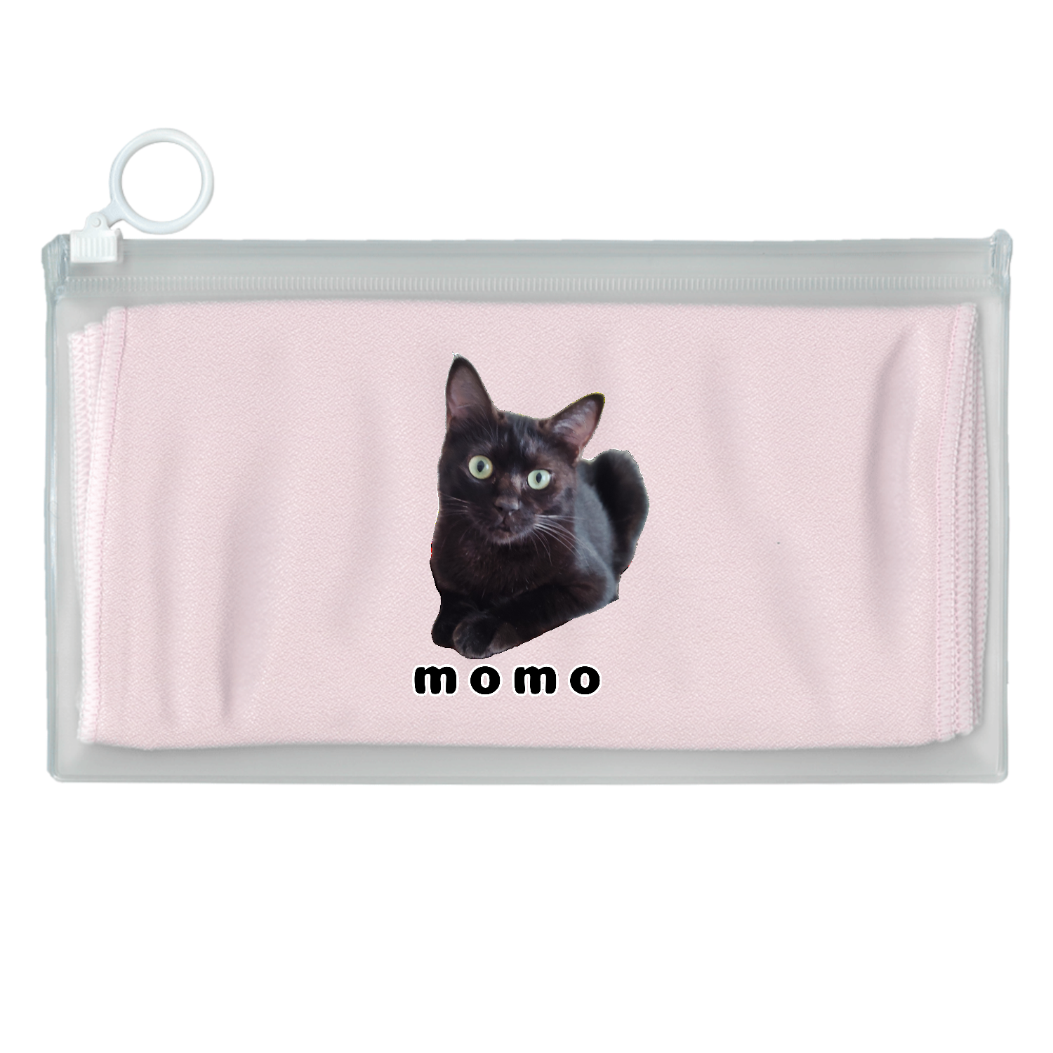 黒ねこももちゃん 涼感マフラータオル(EVAポーチ付)