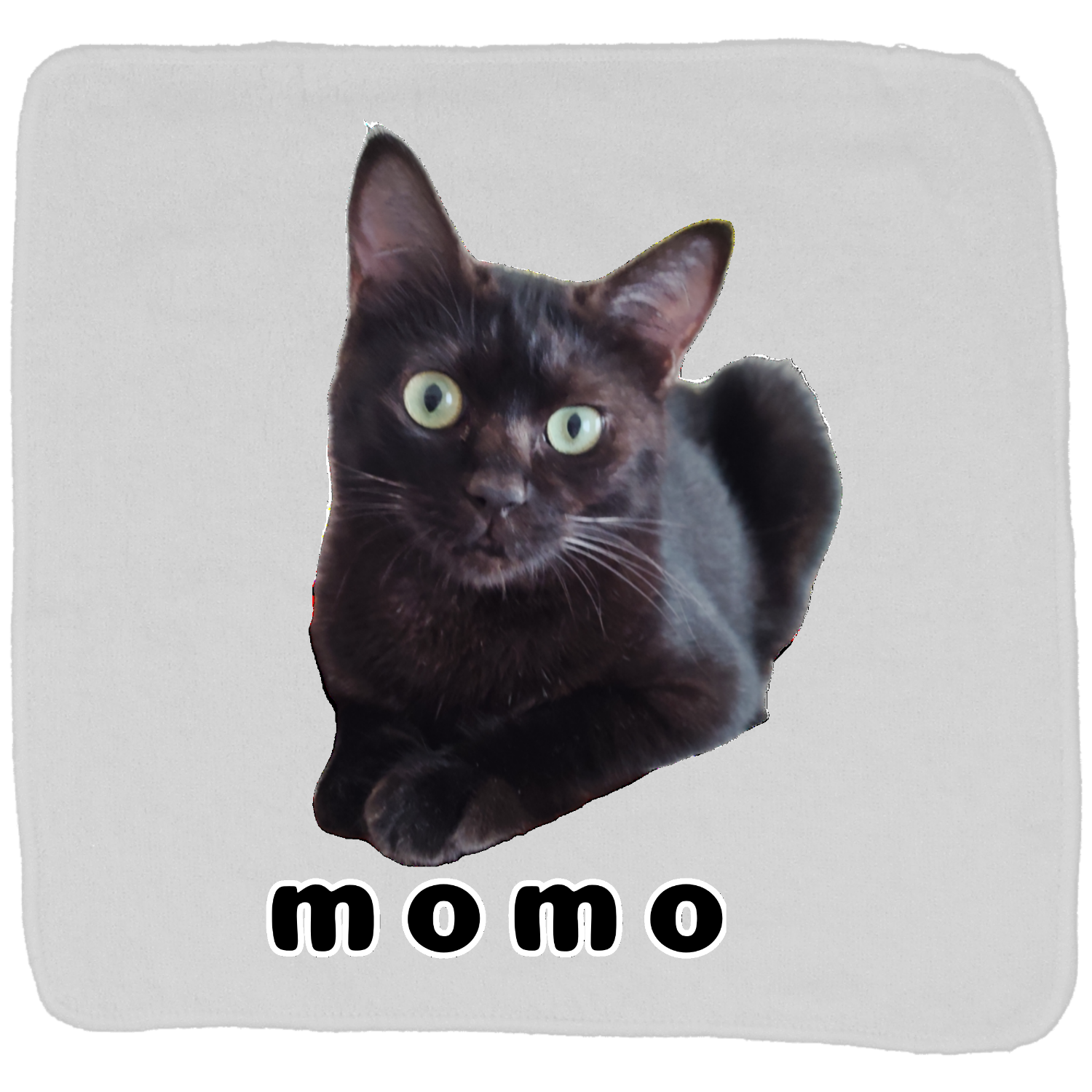 黒ねこももちゃん オーバロックおしぼり