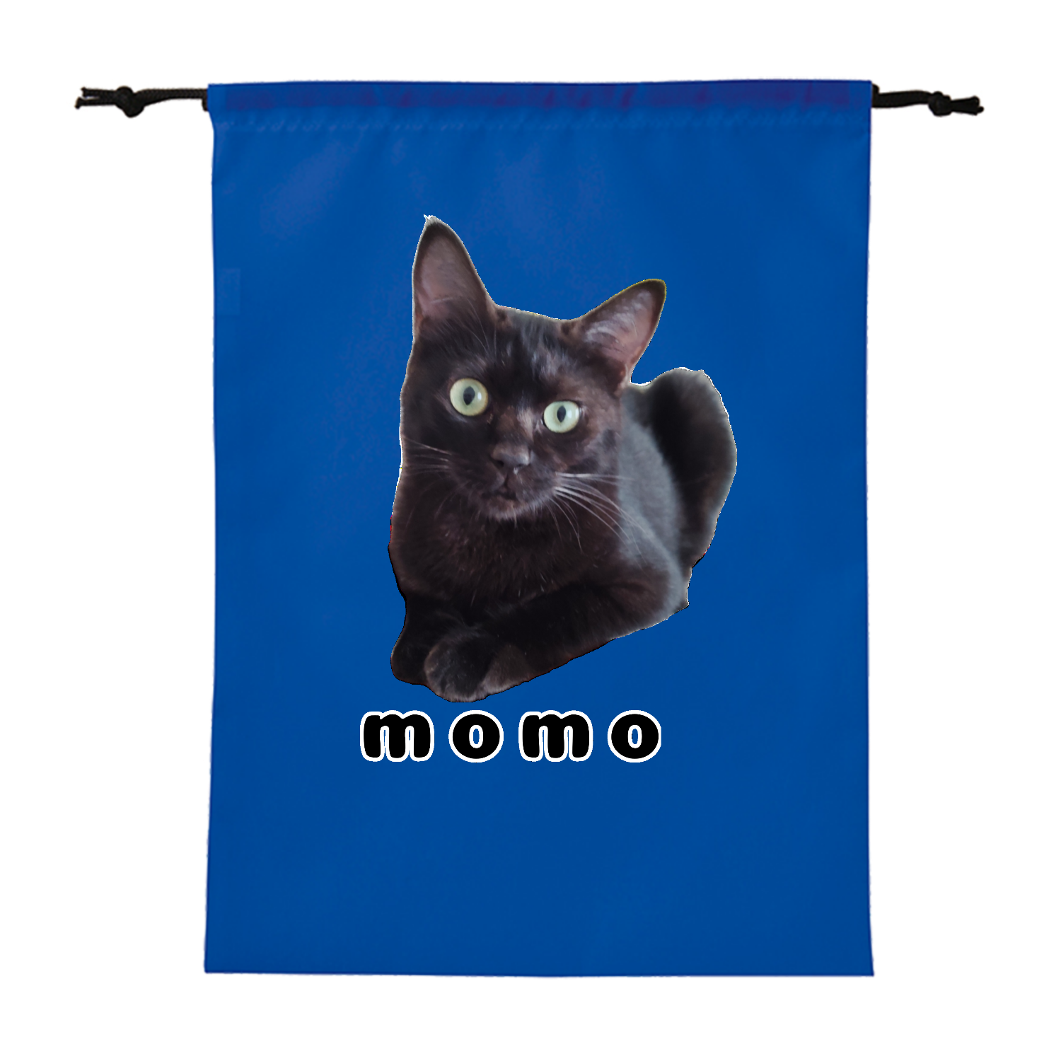 黒ねこももちゃん ポリ巾着（L）