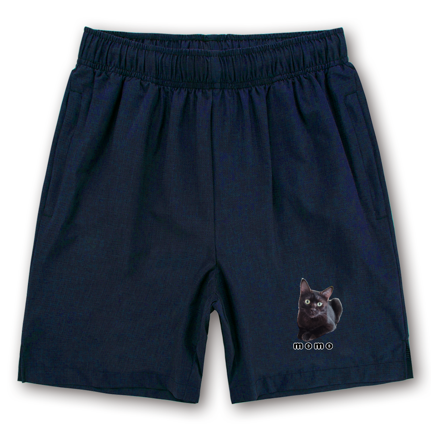 黒ねこももちゃん フィットネスハーフパンツ