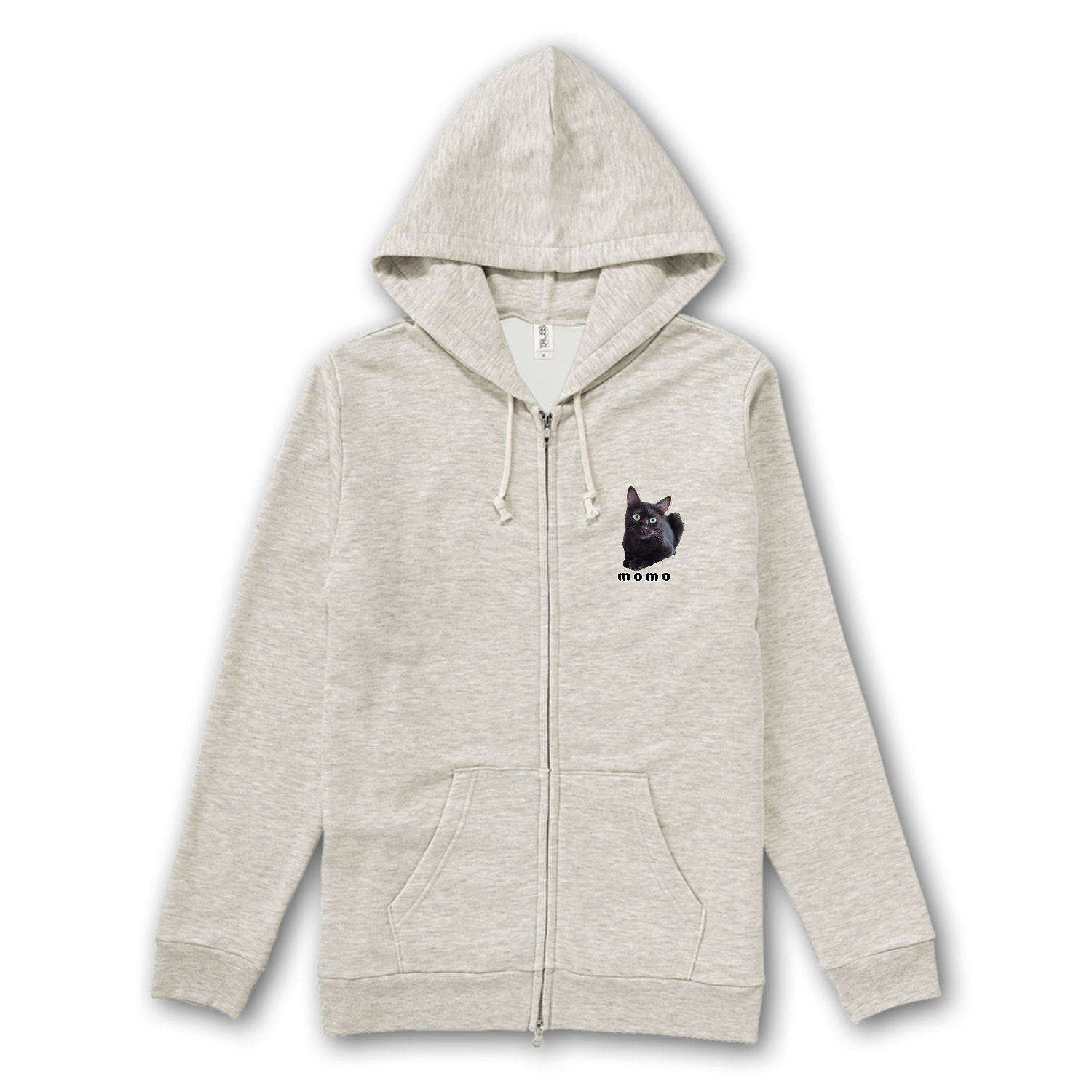 黒ねこももちゃん トライブレンドジップパーカー