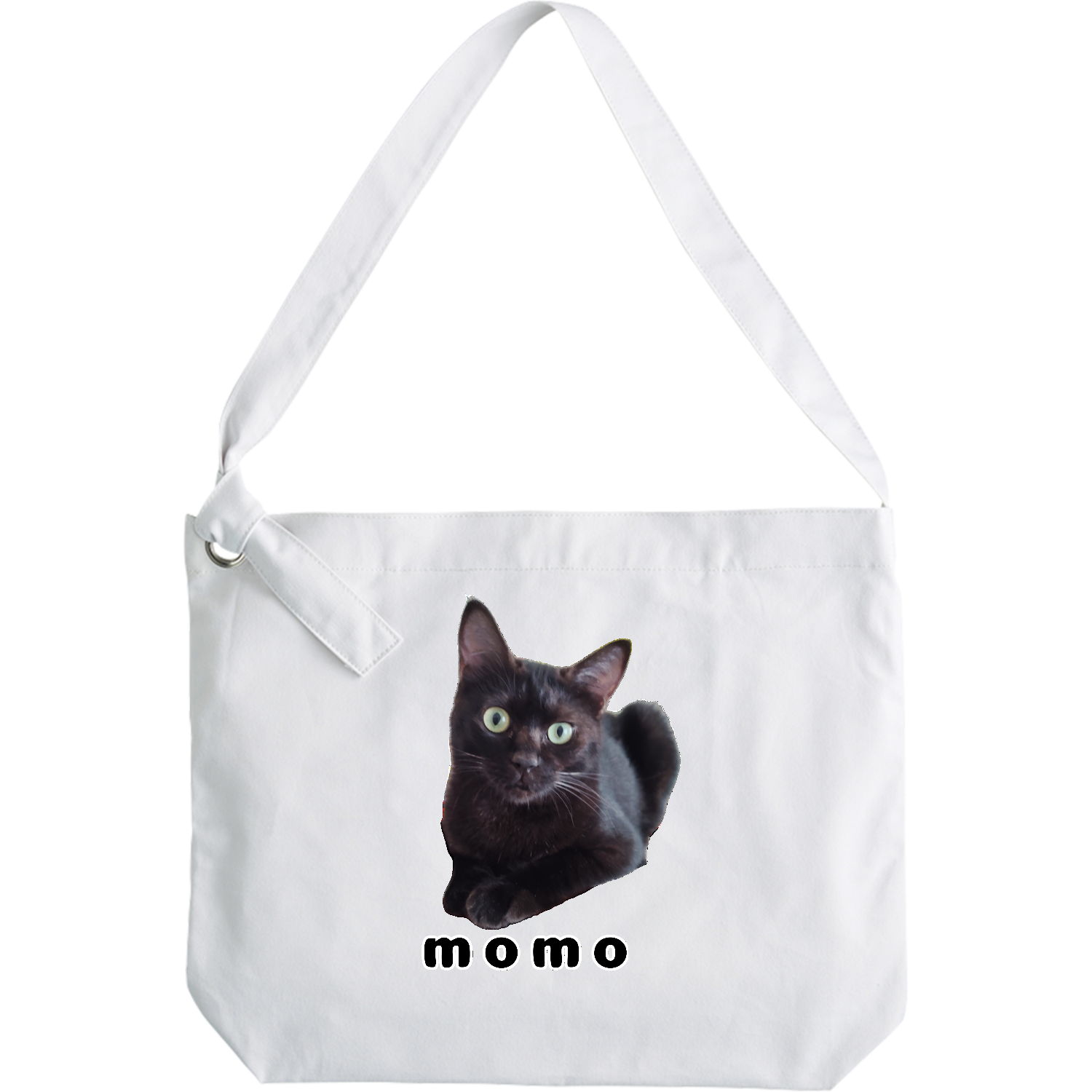 黒ねこももちゃん クラフトリングショルダーバッグ