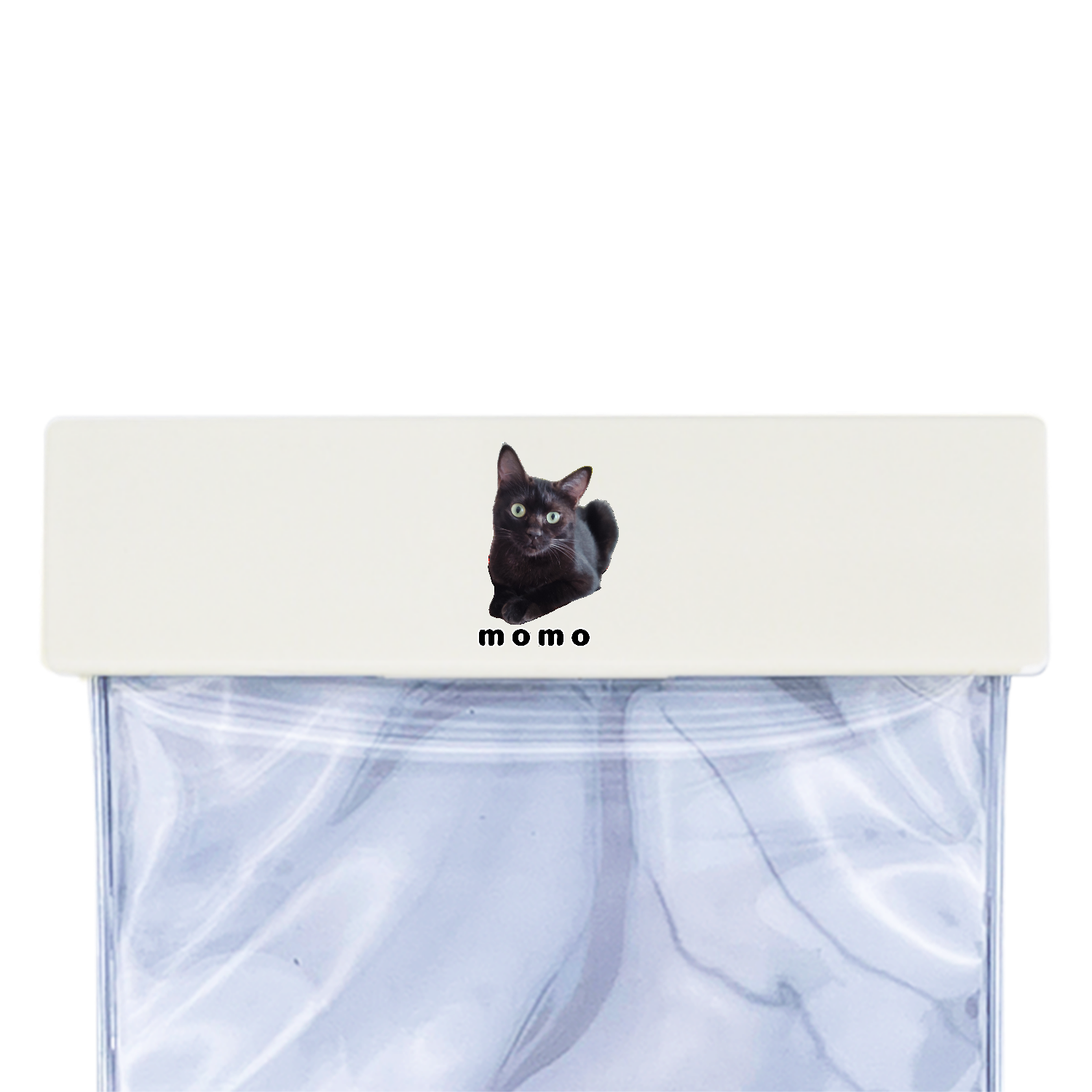 黒ねこももちゃん モバイルウォータープルーフポーチ６.９インチ