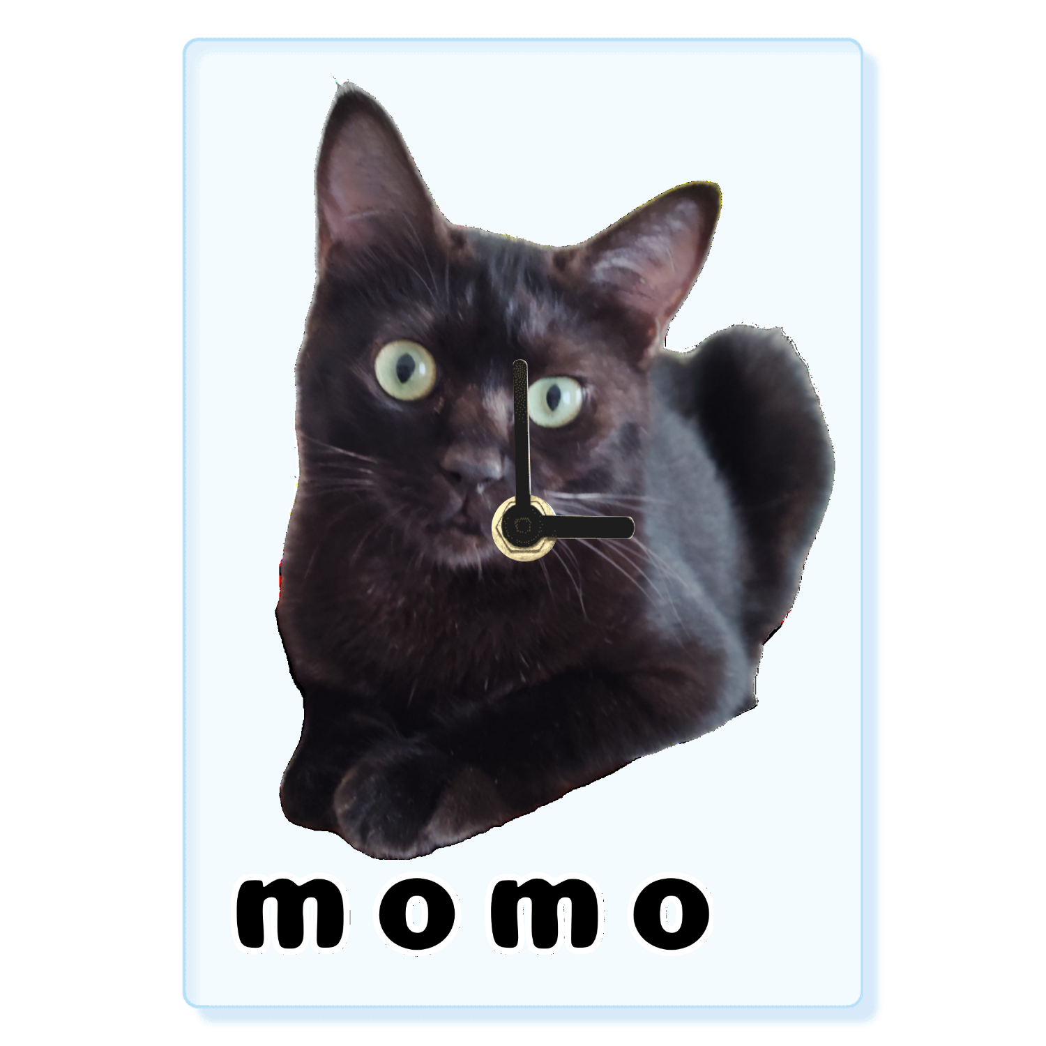 黒ねこももちゃん アクリル掛け時計