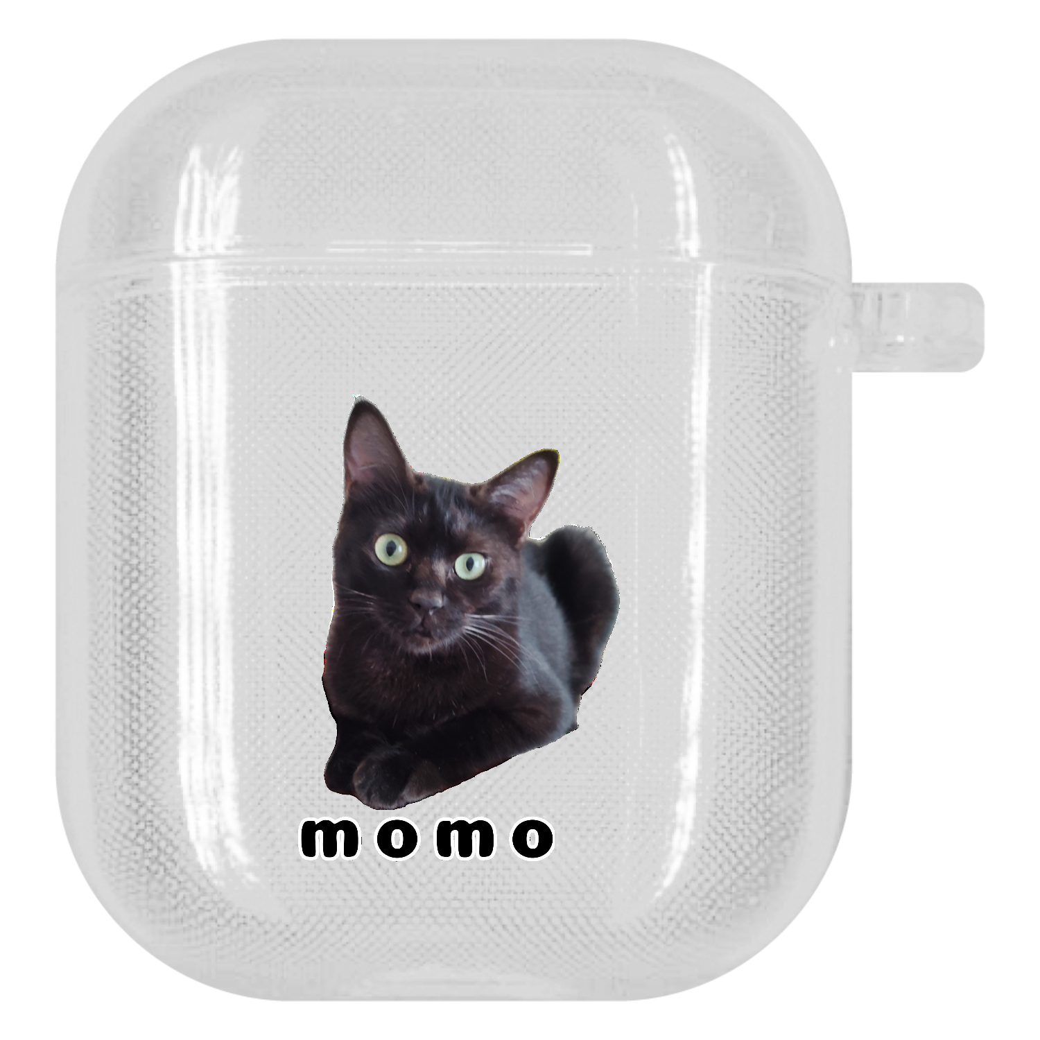 黒ねこももちゃん AirPods第1/ 2世代 ソフトタイプケース