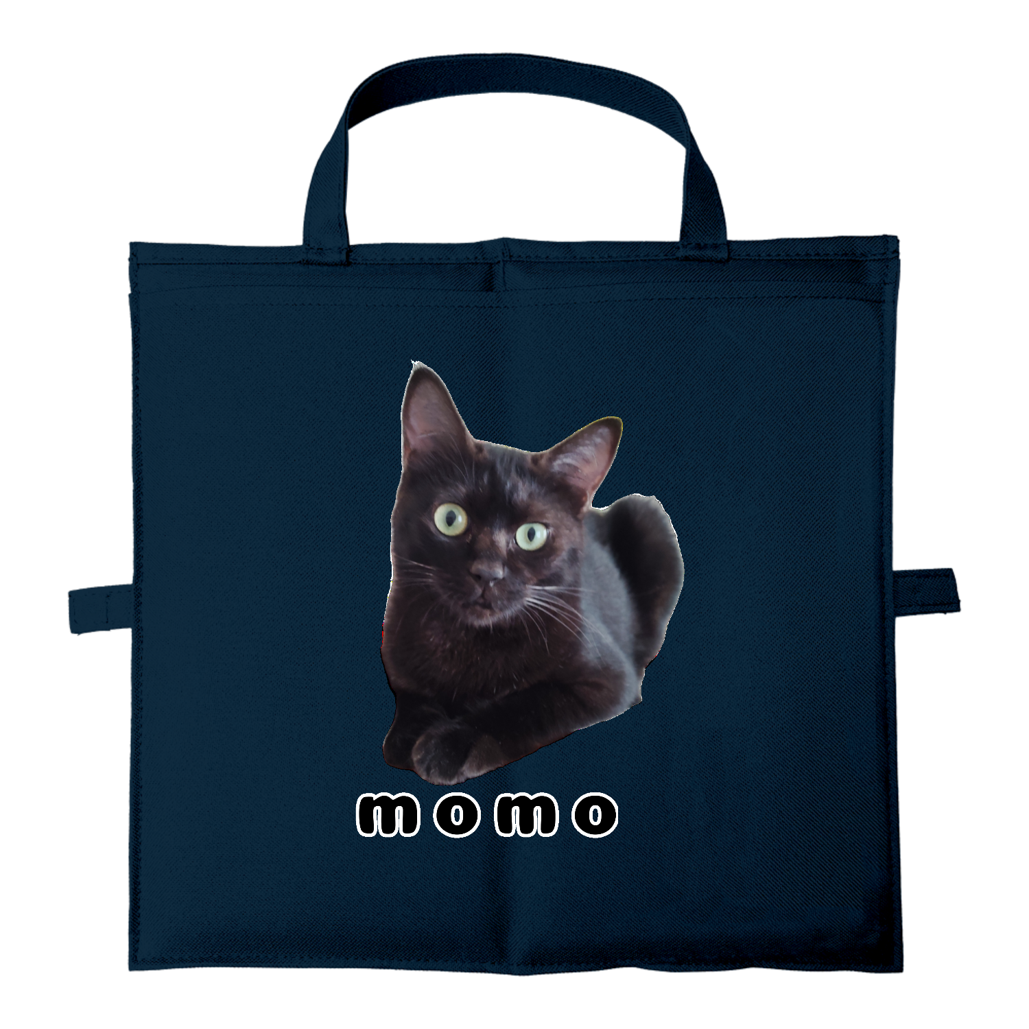 黒ねこももちゃん バッグにもなるシートクッション