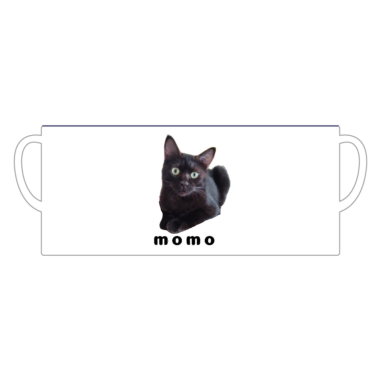 黒ねこももちゃん 陶器マグストレート バイカラー