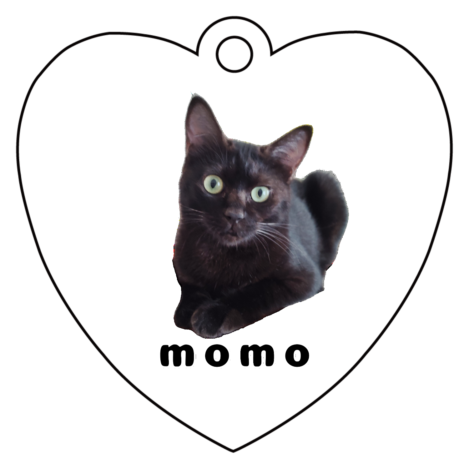 黒ねこももちゃんアクリルキーホルダー　ハート形 (6cm)1