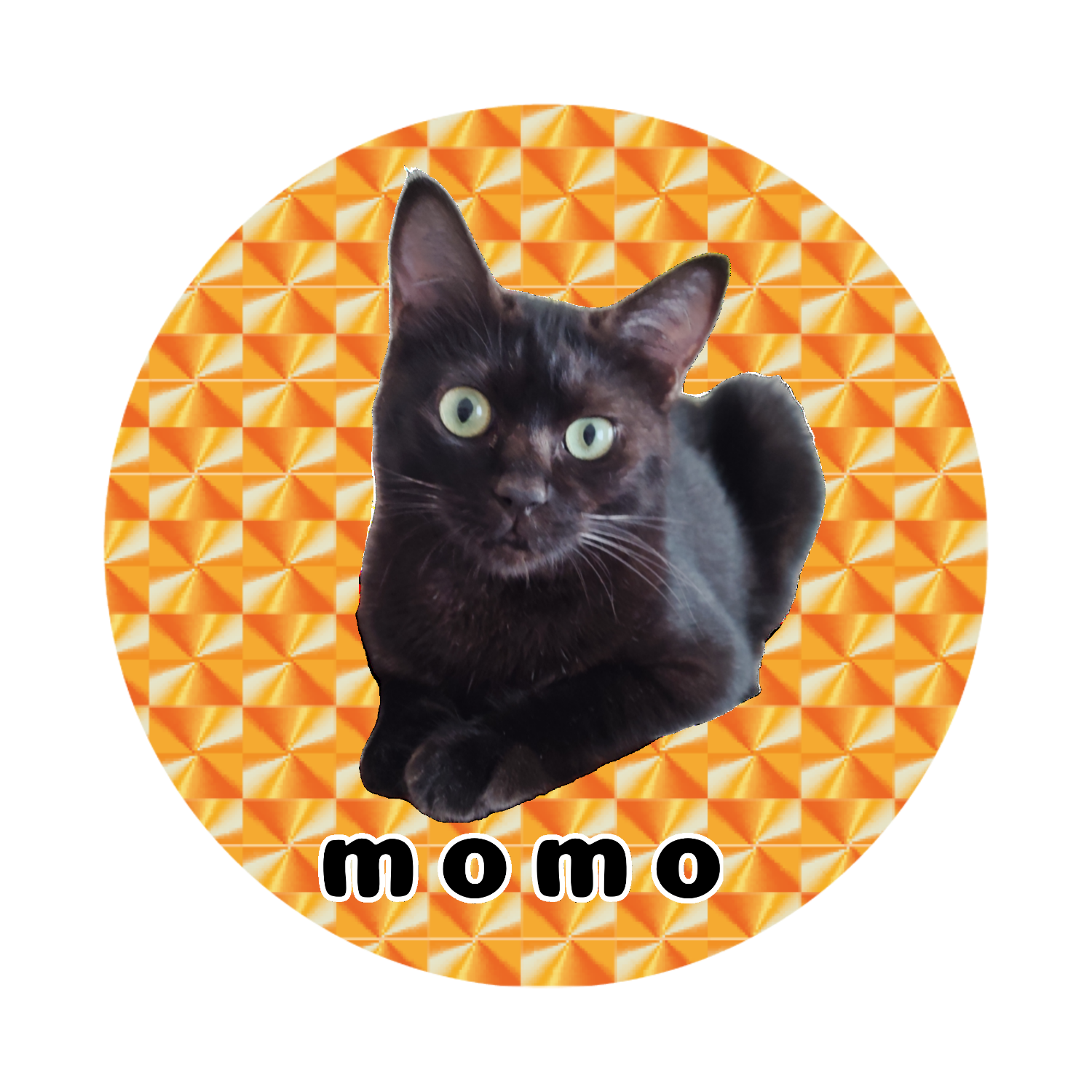 黒ねこももちゃん ホログラムオリジナル缶バッジ（56mm）