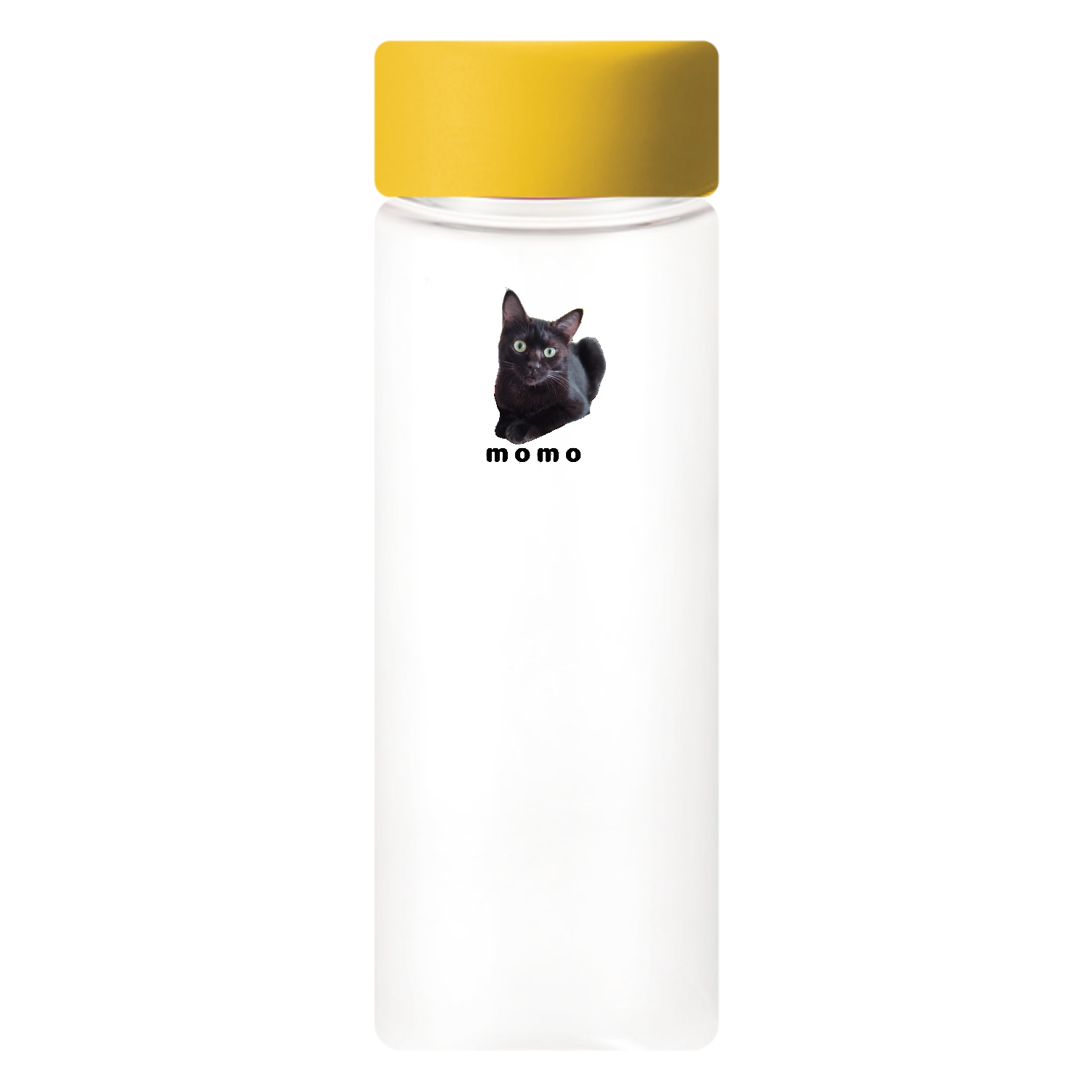黒ねこももちゃん スリムクリアボトル