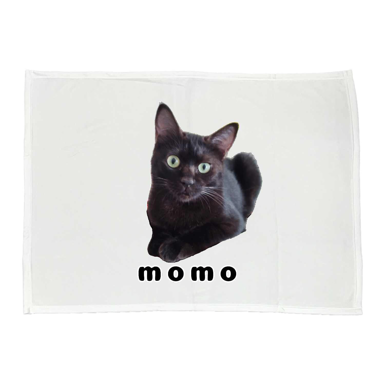 黒ねこももちゃん 全面ピクチャースタイルブランケット（Ｍ）