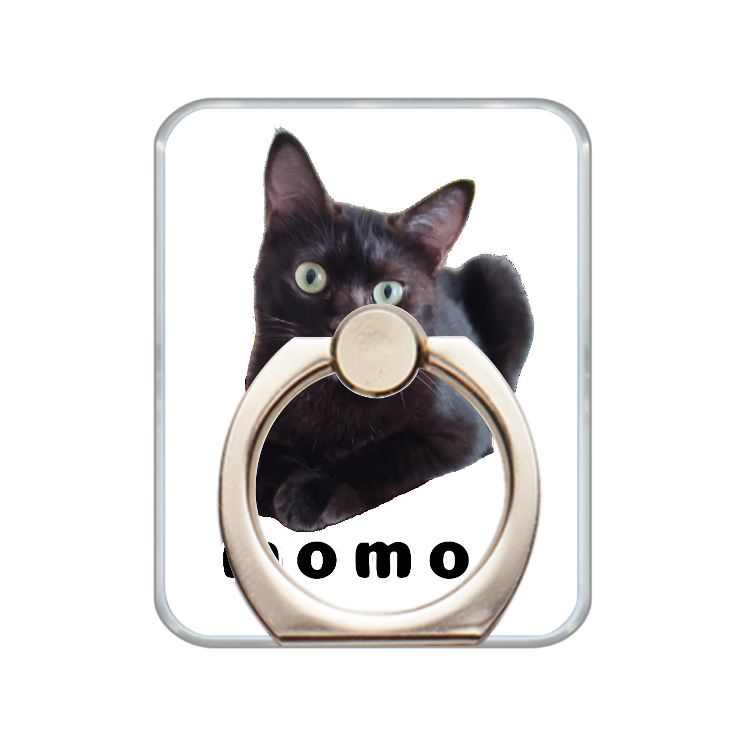 黒ねこももちゃん スマホリング