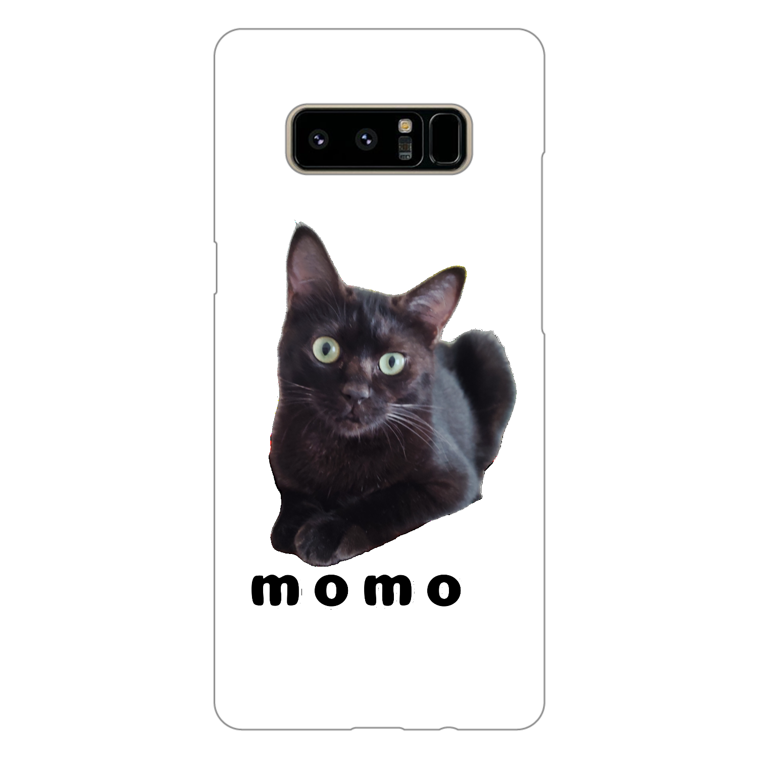 黒ねこももちゃん Galaxy Note8（白）