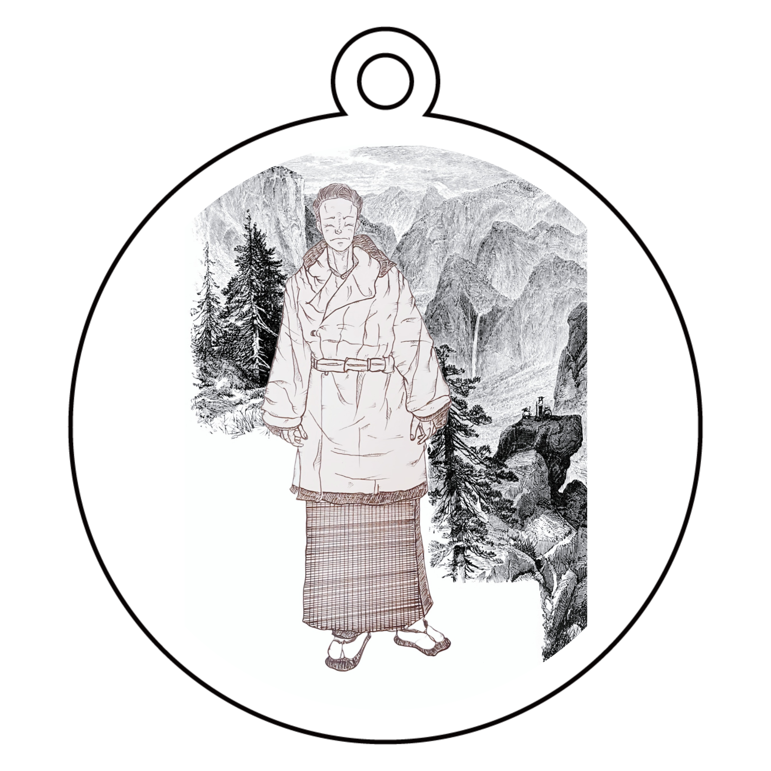 ｢雪景色｣ アクリルキーホルダー　丸型 (6cm)