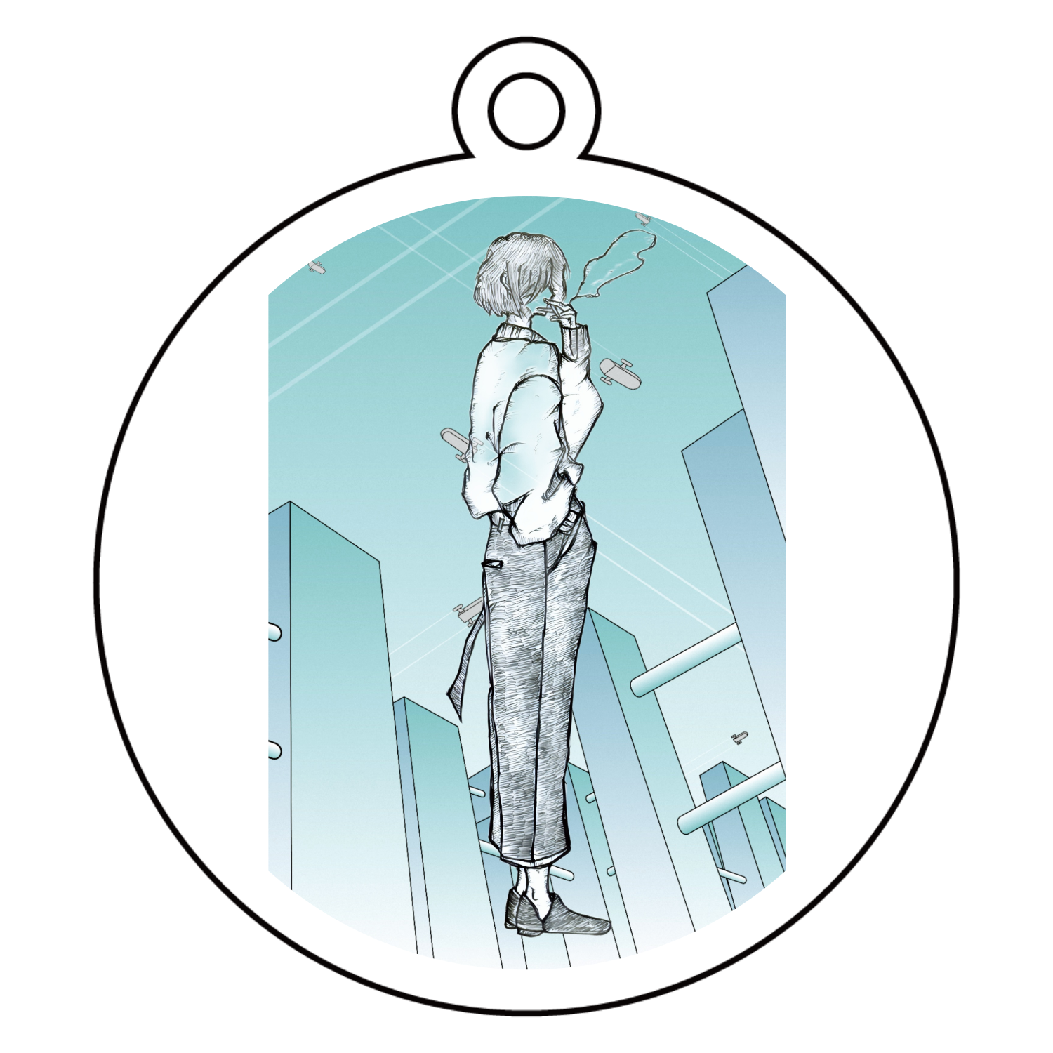 一服 アクリルキーホルダー　丸型 (6cm)