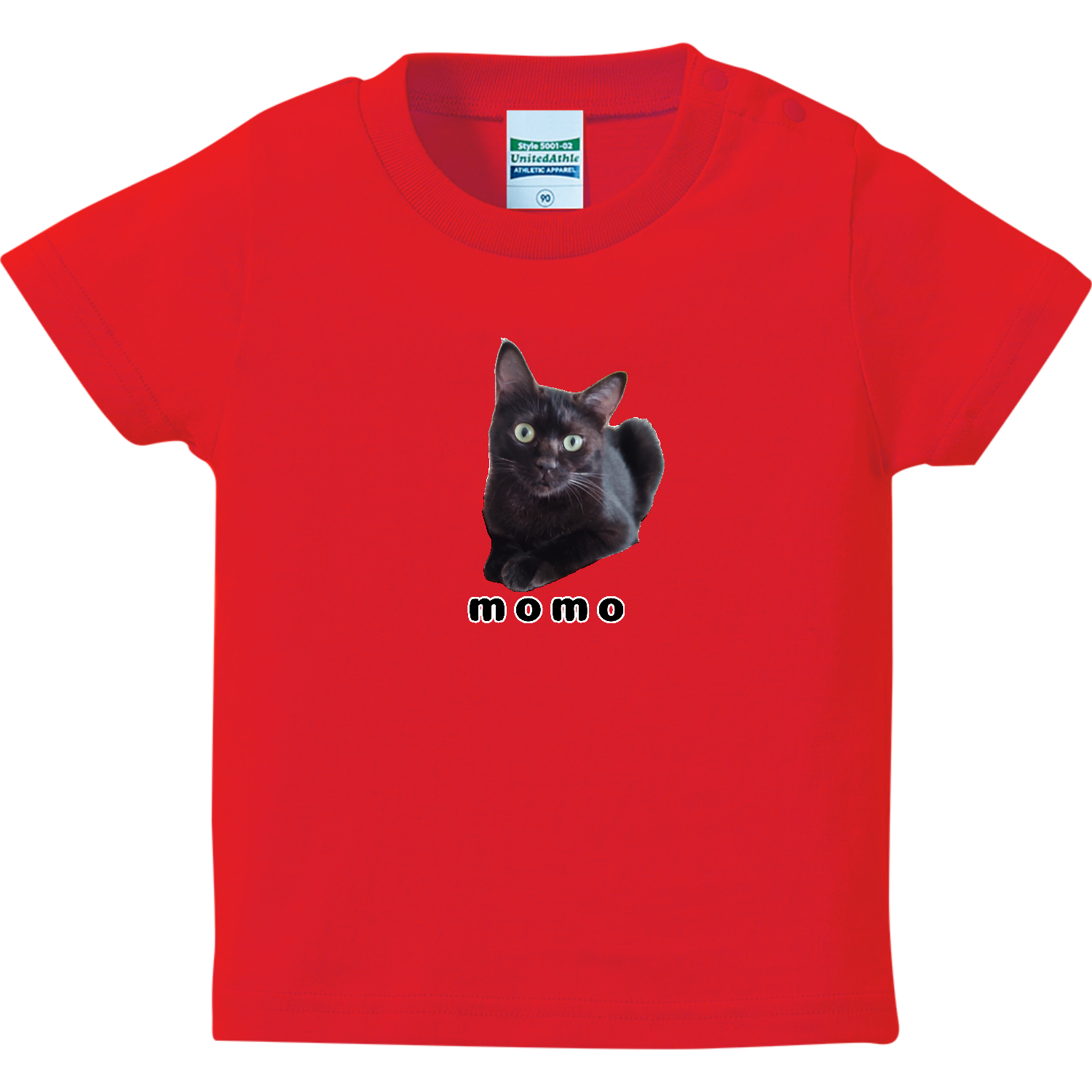 黒ねこももちゃん ハイクオリティーベビーTシャツ