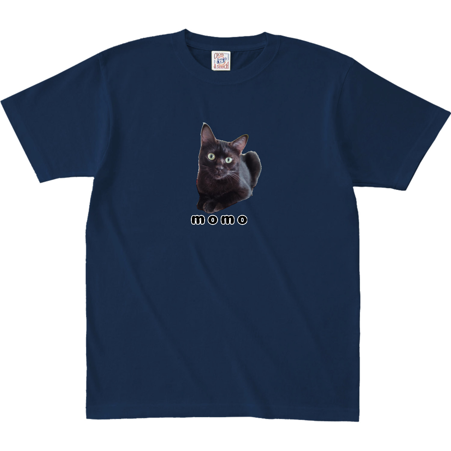 黒ねこももちゃん オープンエンド マックスウェイト Tシャツ（キッズ）