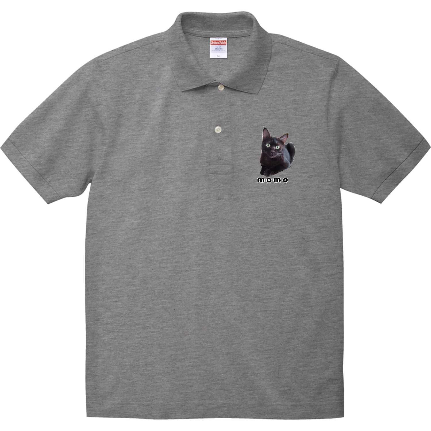 黒ねこももちゃん ヘヴィーウェイトコットンポロシャツ