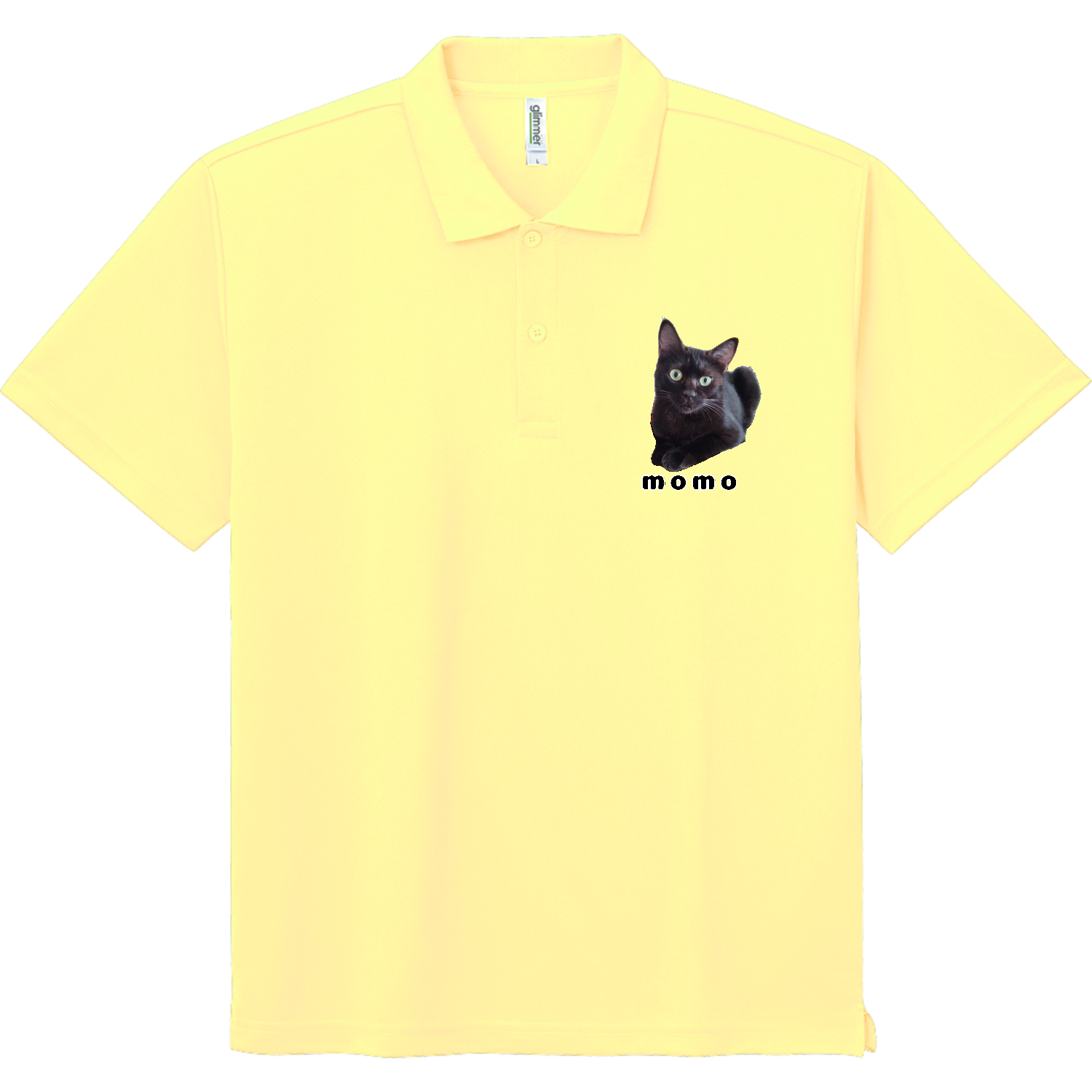 黒ねこももちゃん ドライポロシャツ