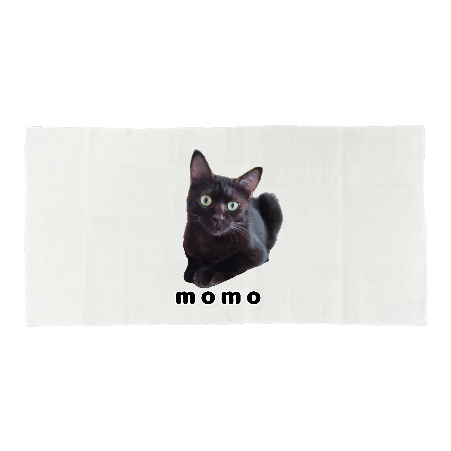 黒ねこももちゃん 接触冷感 高発色 全面印刷 クールスポーツタオル