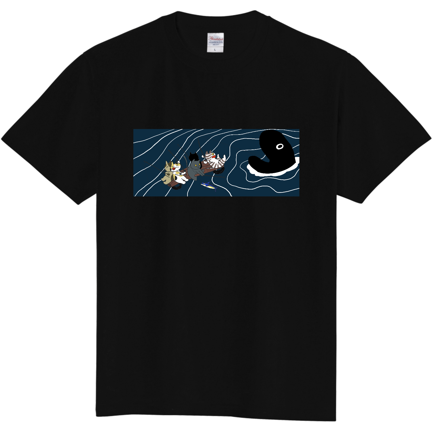 ねこの魚釣り 定番Ｔシャツ