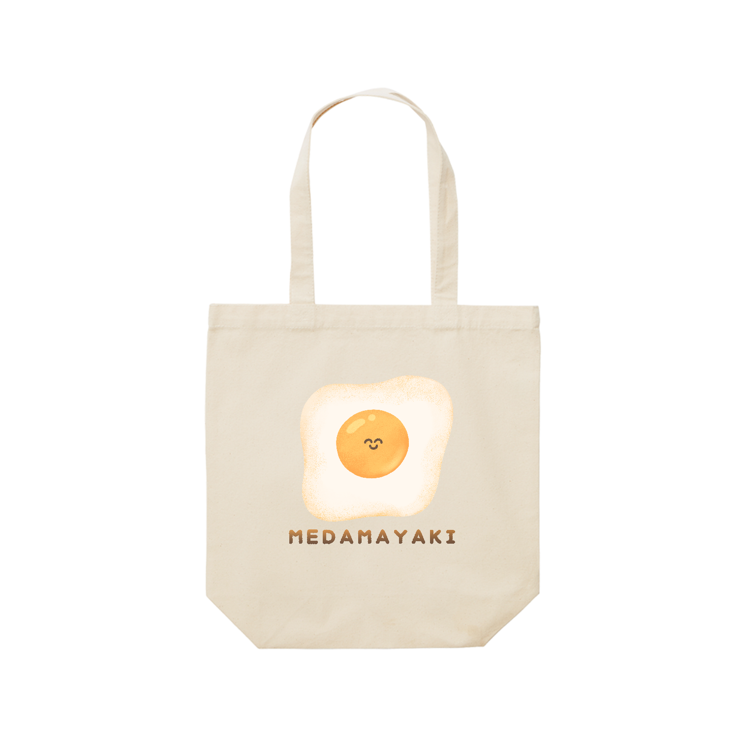めだまやきくん レギュラーキャンバストートバッグ(M) (フルカラー転写プリント)