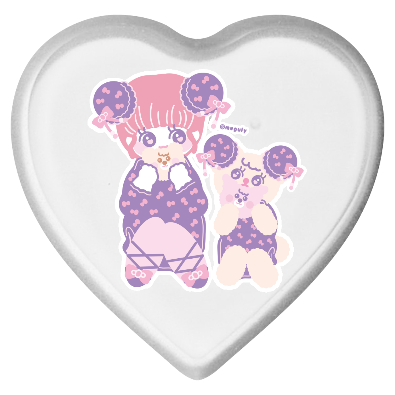 熊熊中華 ライティングバッジ ハート形