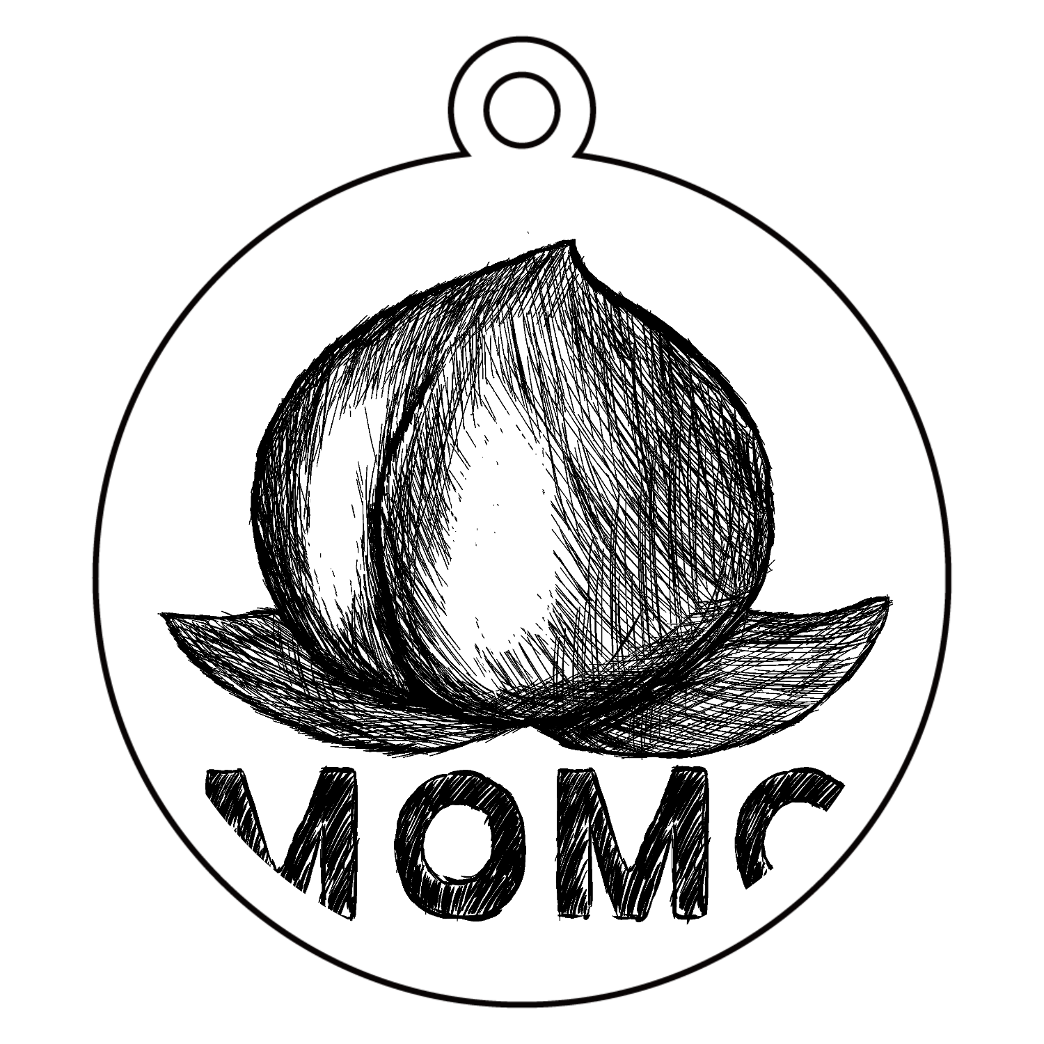 momo手書き アクリルキーホルダー　丸型 (6cm)