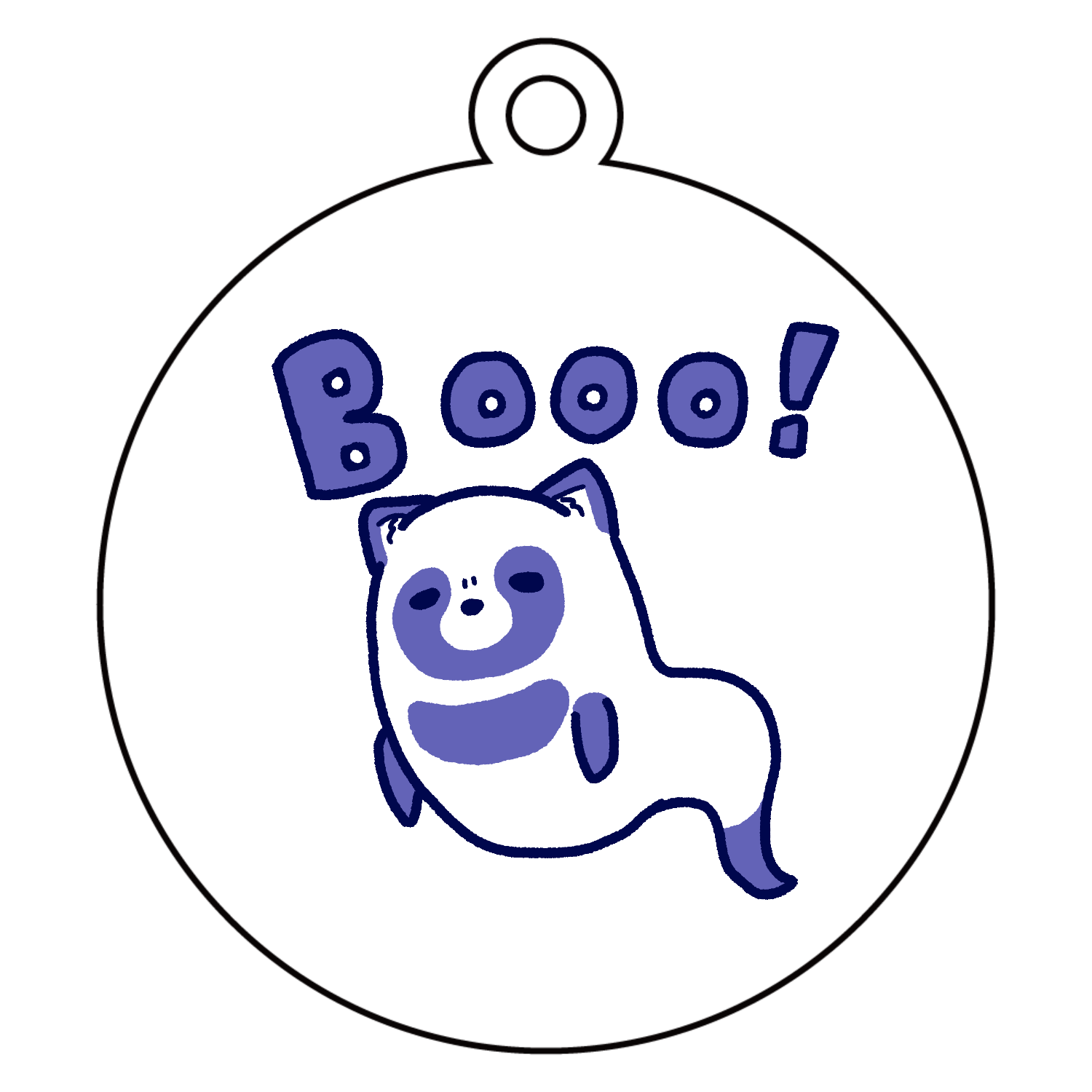 おばけたぬき アクリルキーホルダー　丸型 (6cm)