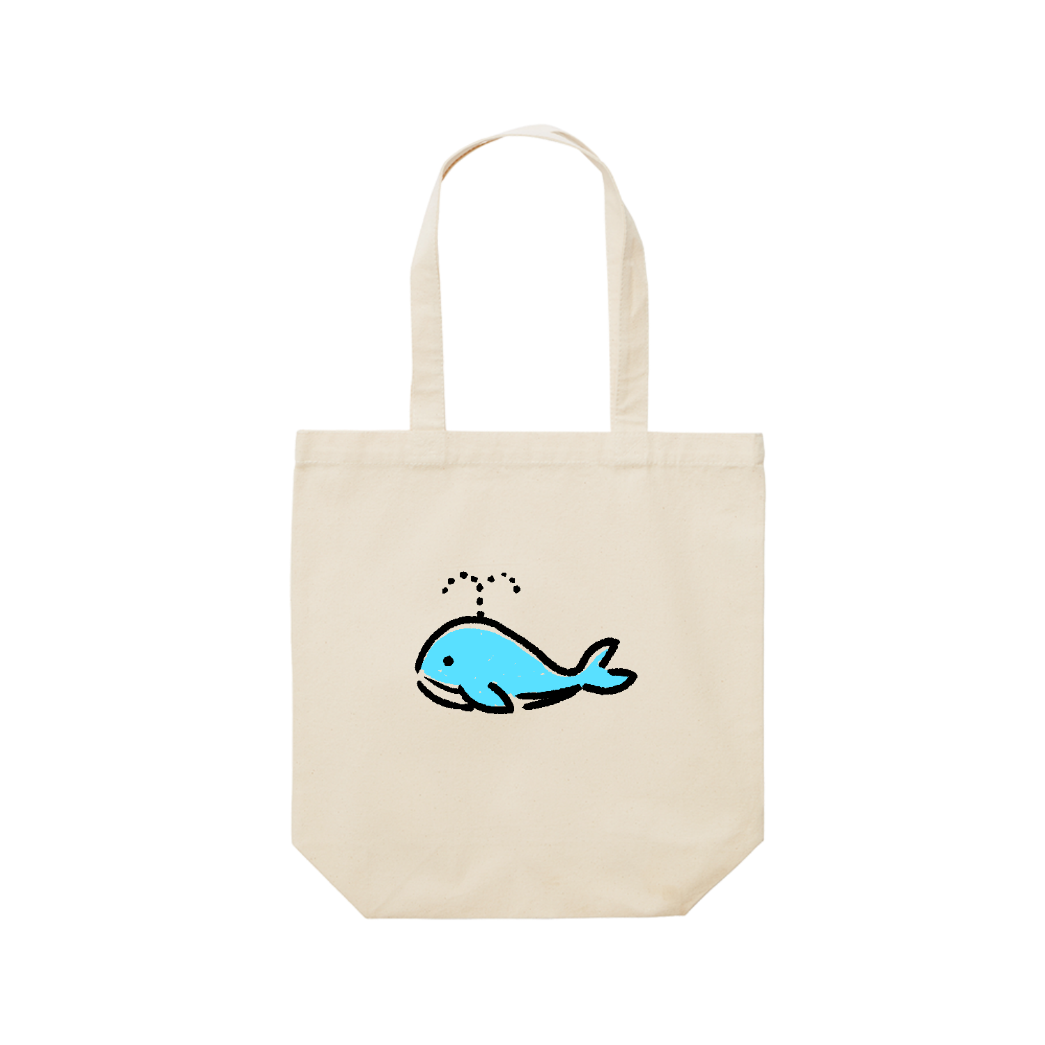 可愛いくじらちゃん レギュラーキャンバストートバッグ(M) (フルカラー転写プリント)