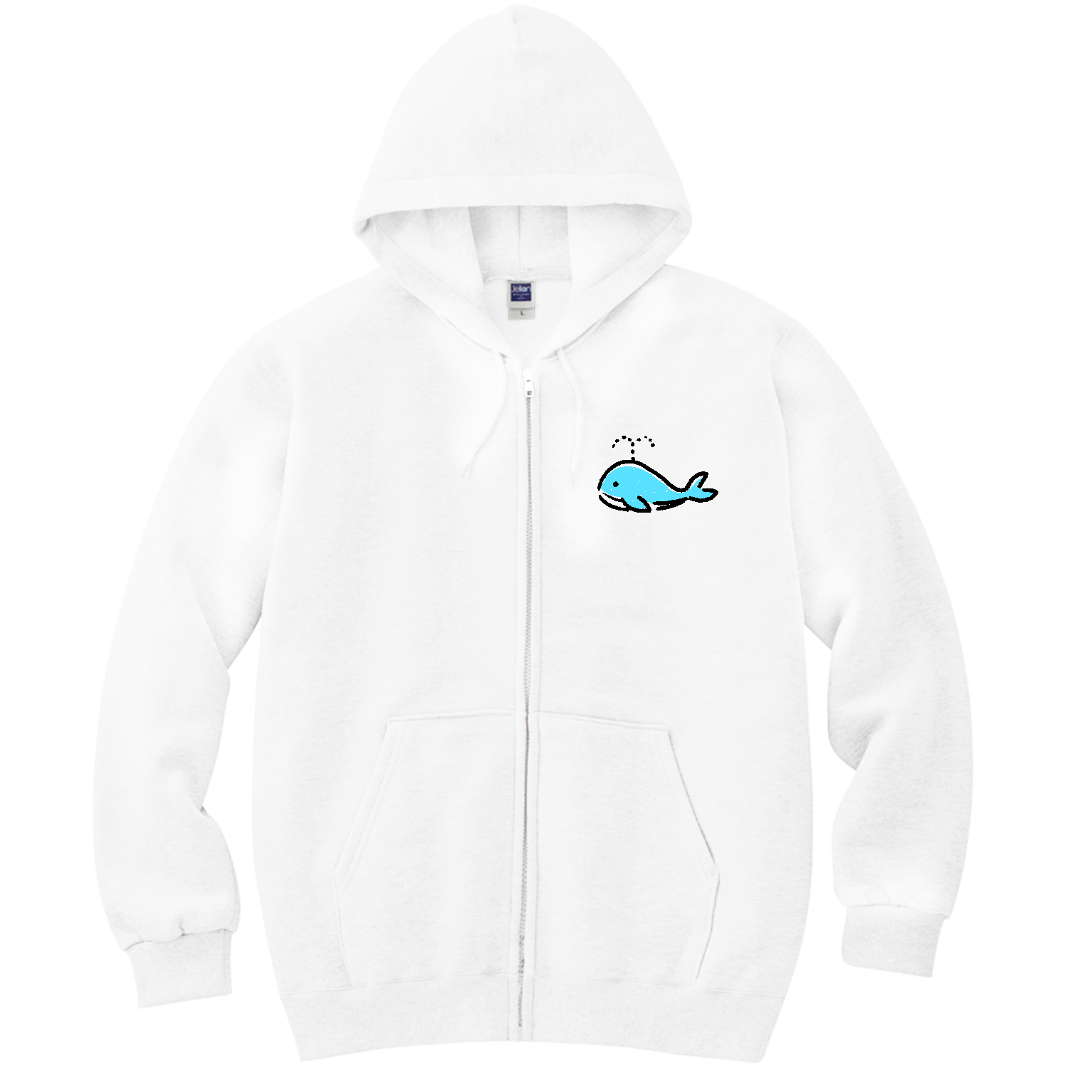 可愛いくじらちゃん 軽量ジップアップパーカー