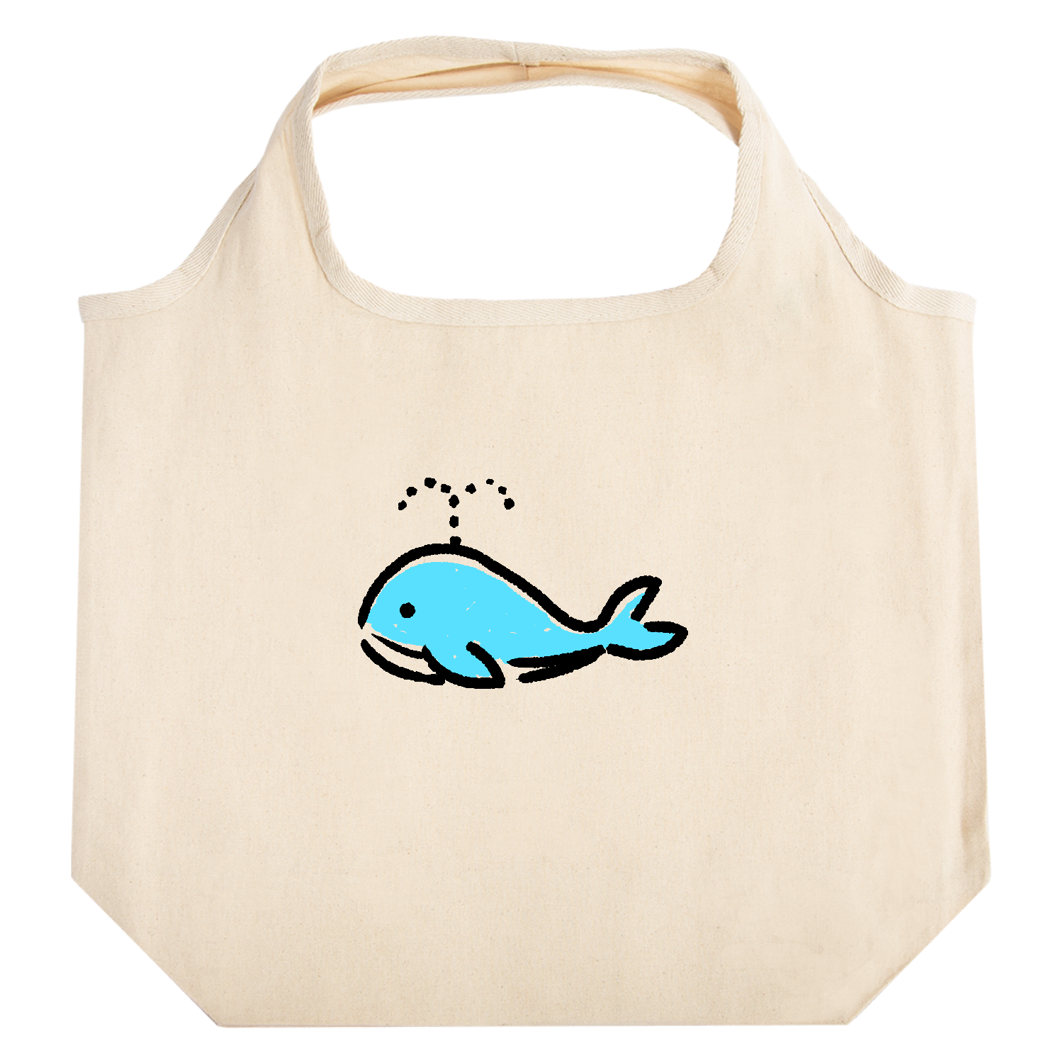 可愛いくじらちゃん たためるマルシェ【白プリントあり】