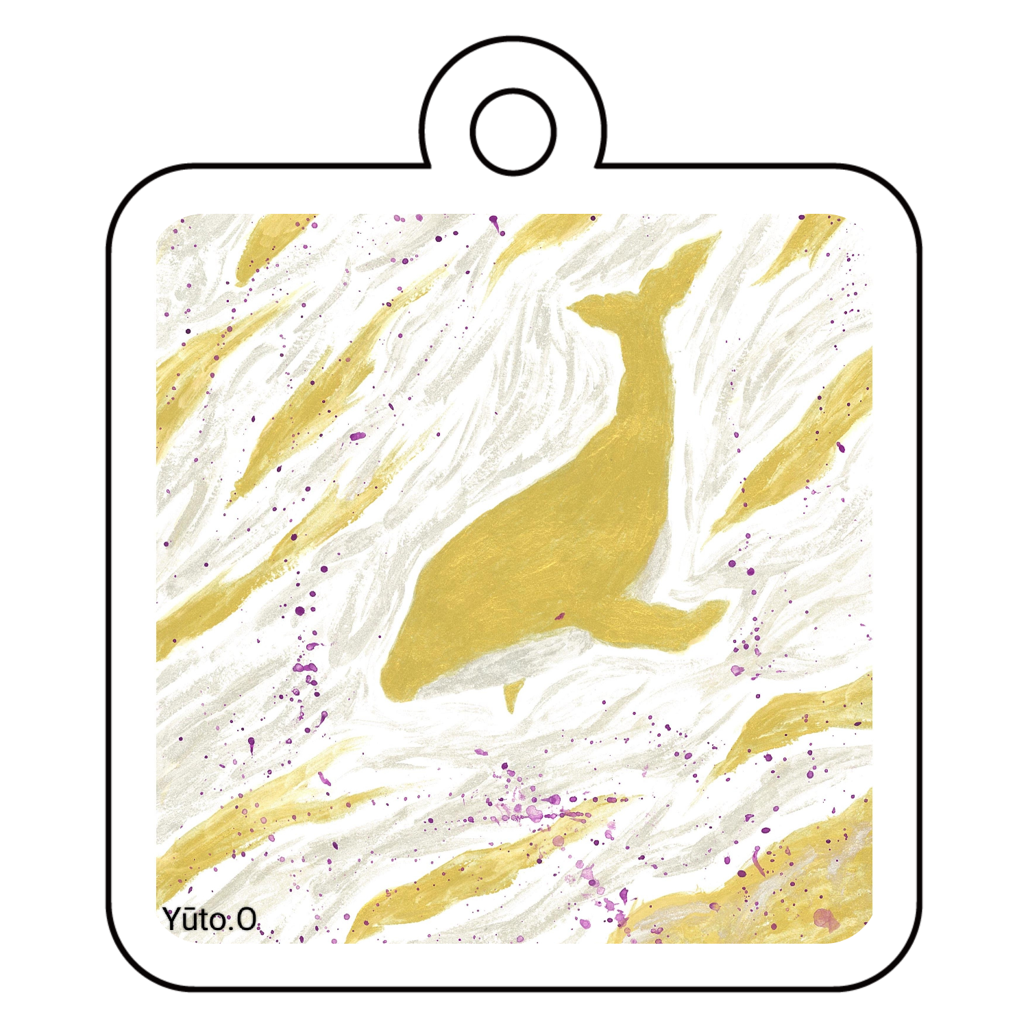 『金色クジラの夢』アクリルキーホルダーアクリルキーホルダー　四角型 (4cm)1