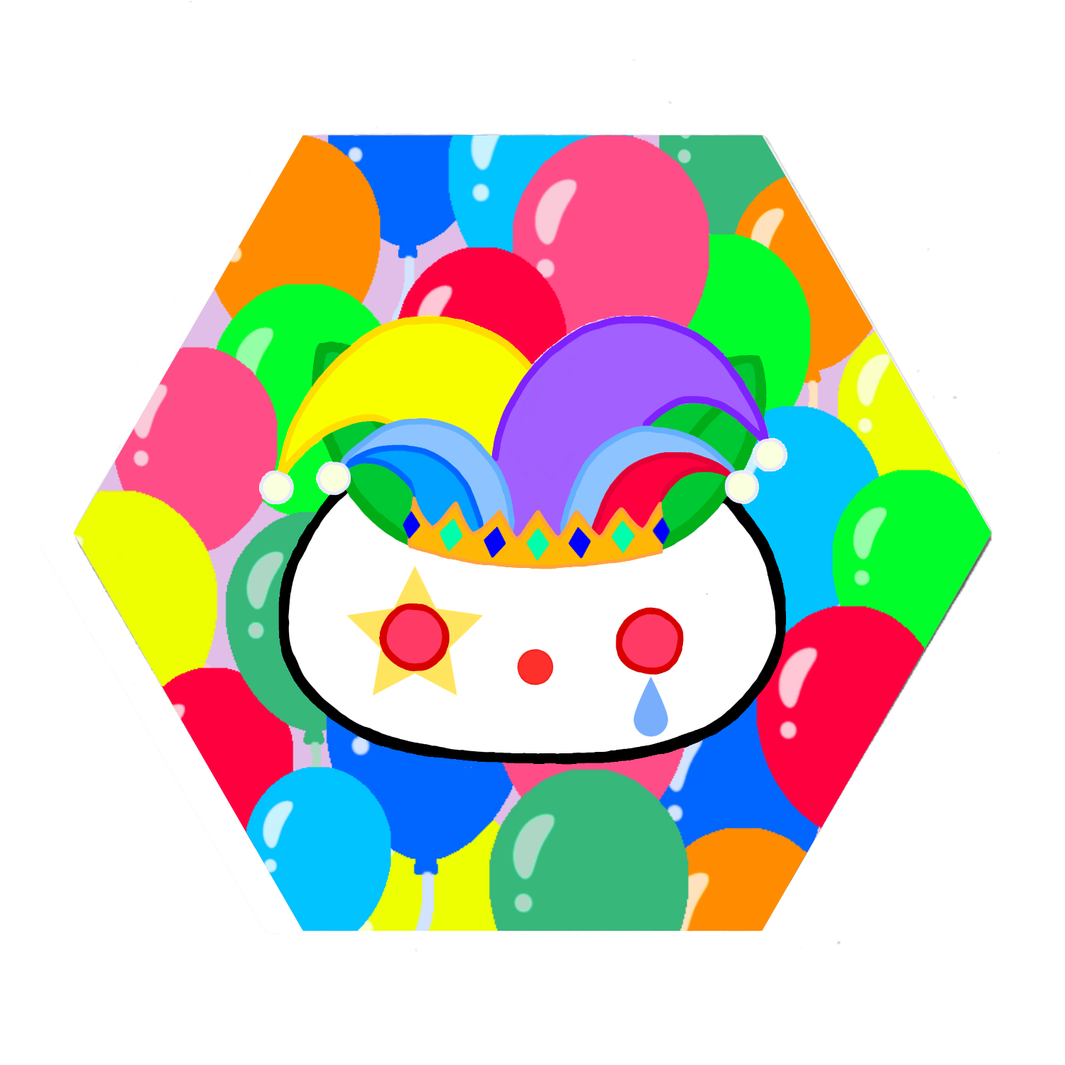 雪うさぎ？　ピエロ 白雲石入り吸水コースター　六角