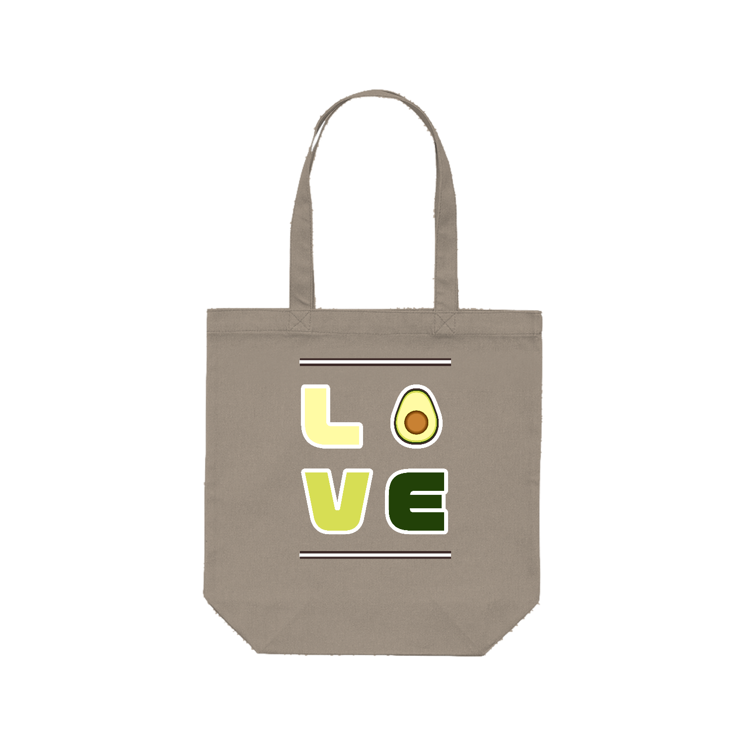アボカドLOVE レギュラーキャンバストートバッグ(M) (フルカラー転写プリント)