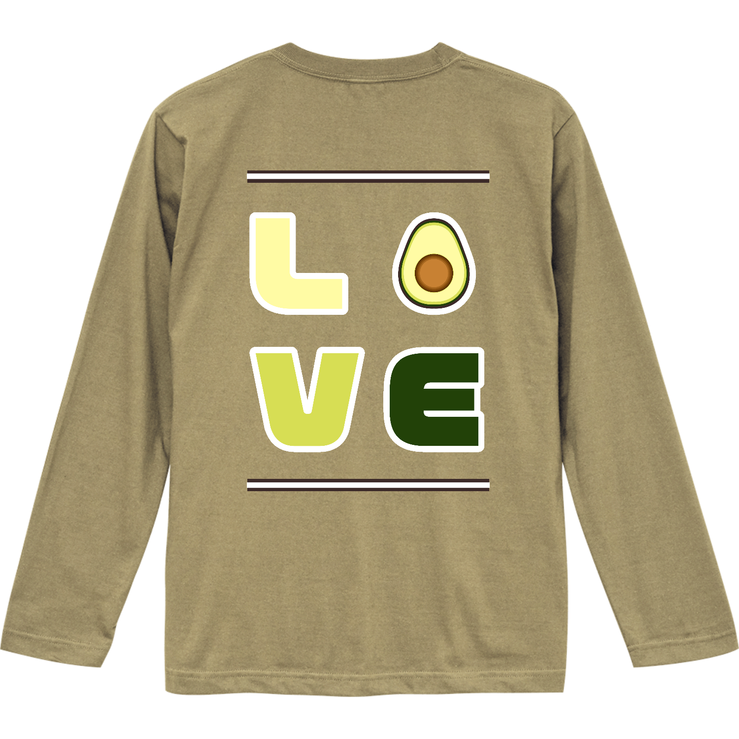 アボカドLOVE背面プリント ロングスリーブTシャツ