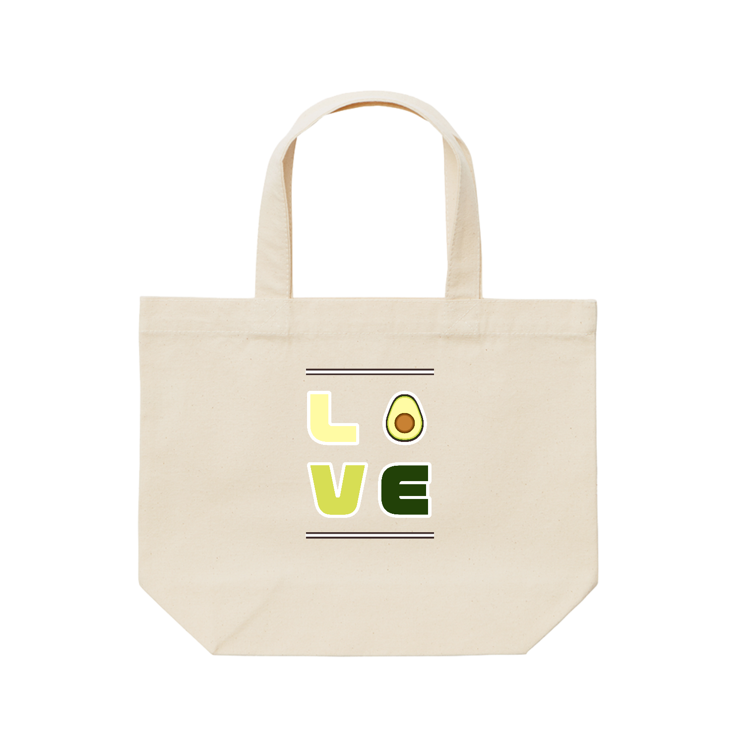 アボカドLOVE レギュラーキャンバストートバッグ(S)(フルカラー転写プリント)