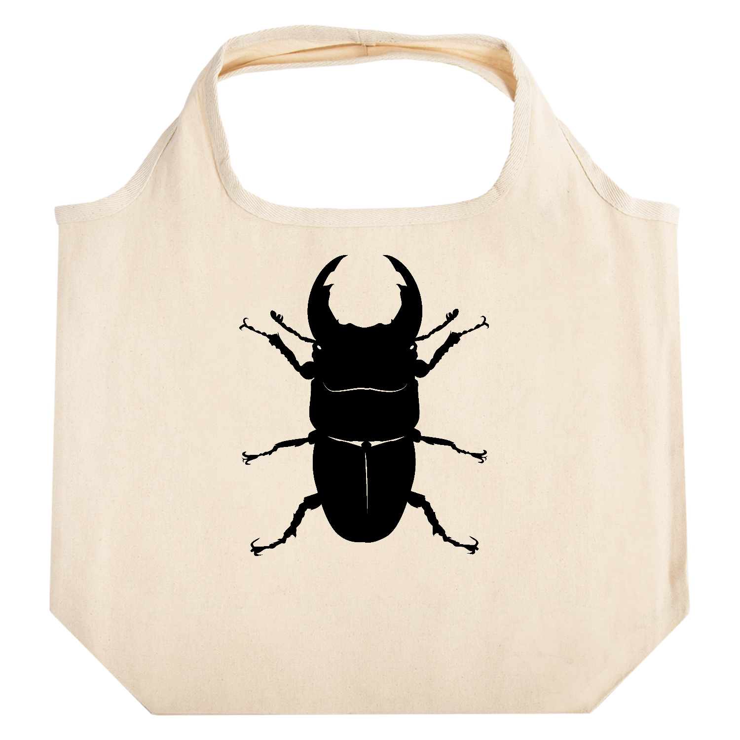 オオクワガタのシンプルシルエット！昆虫好きに！ たためるマルシェ【白プリントあり】