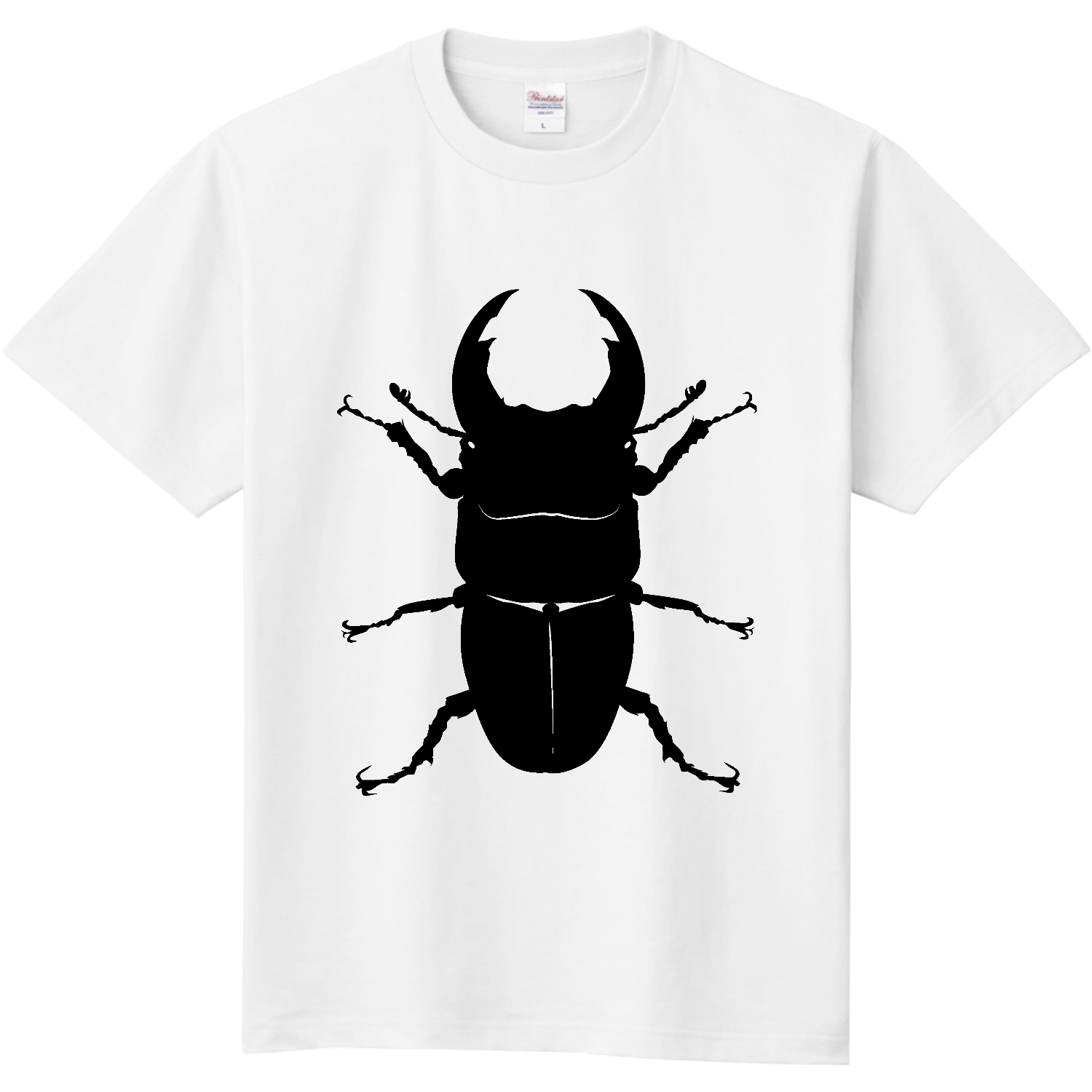 オオクワガタのシンプルシルエット！昆虫好きに！ 定番Ｔシャツ
