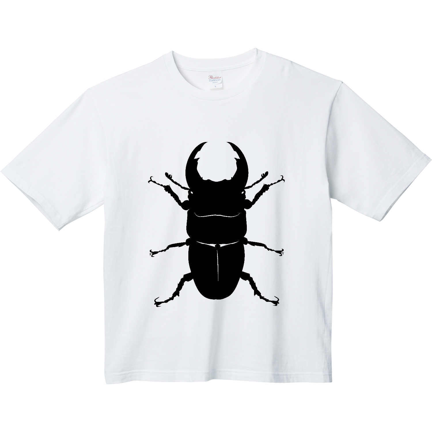 オオクワガタのシンプルシルエット！昆虫好きに！ ヘビーウェイト ビッグシルエットTシャツ