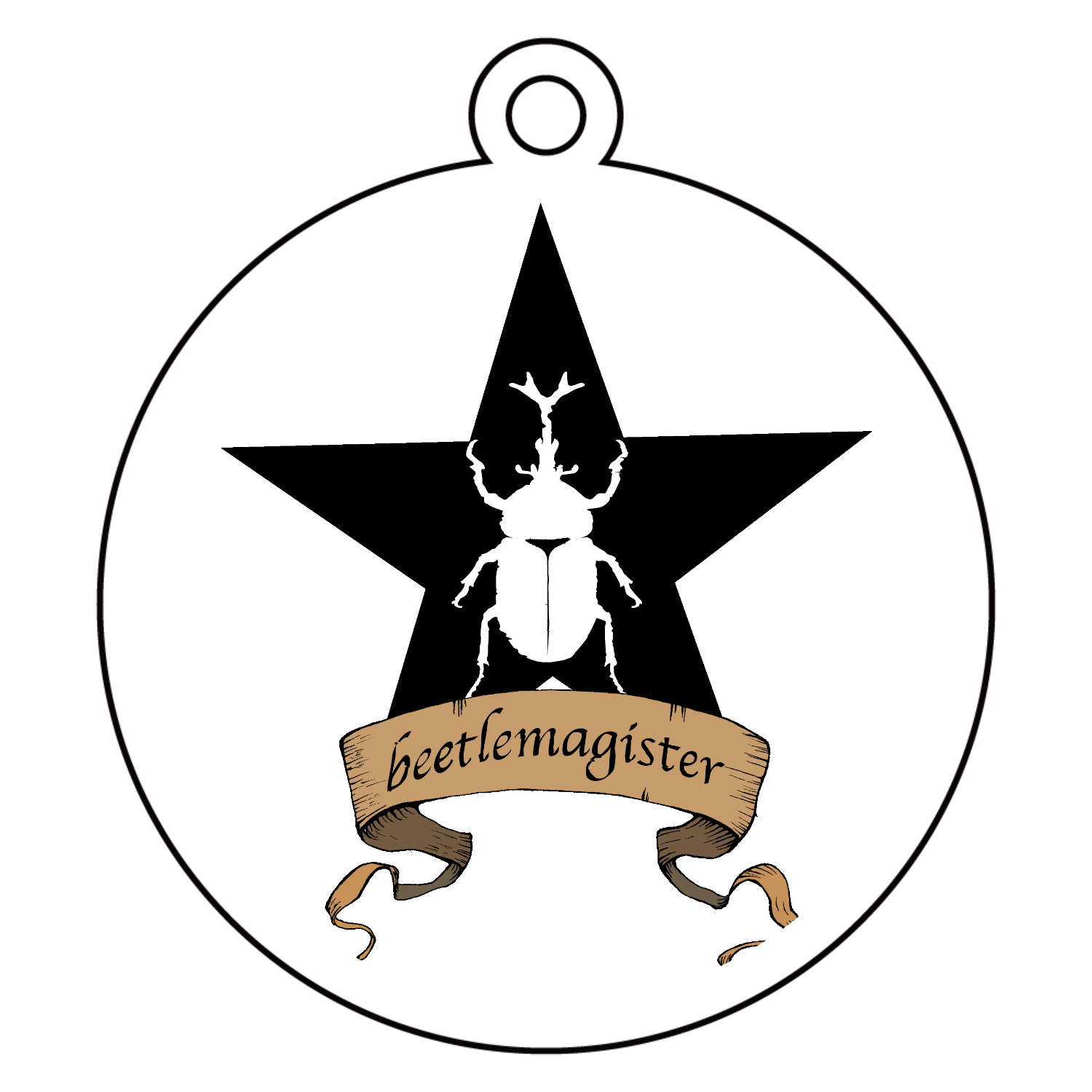 カブトムシマスターの称号　ーおしゃれなカブトムシグッズ アクリルキーホルダー　丸型 (6cm)