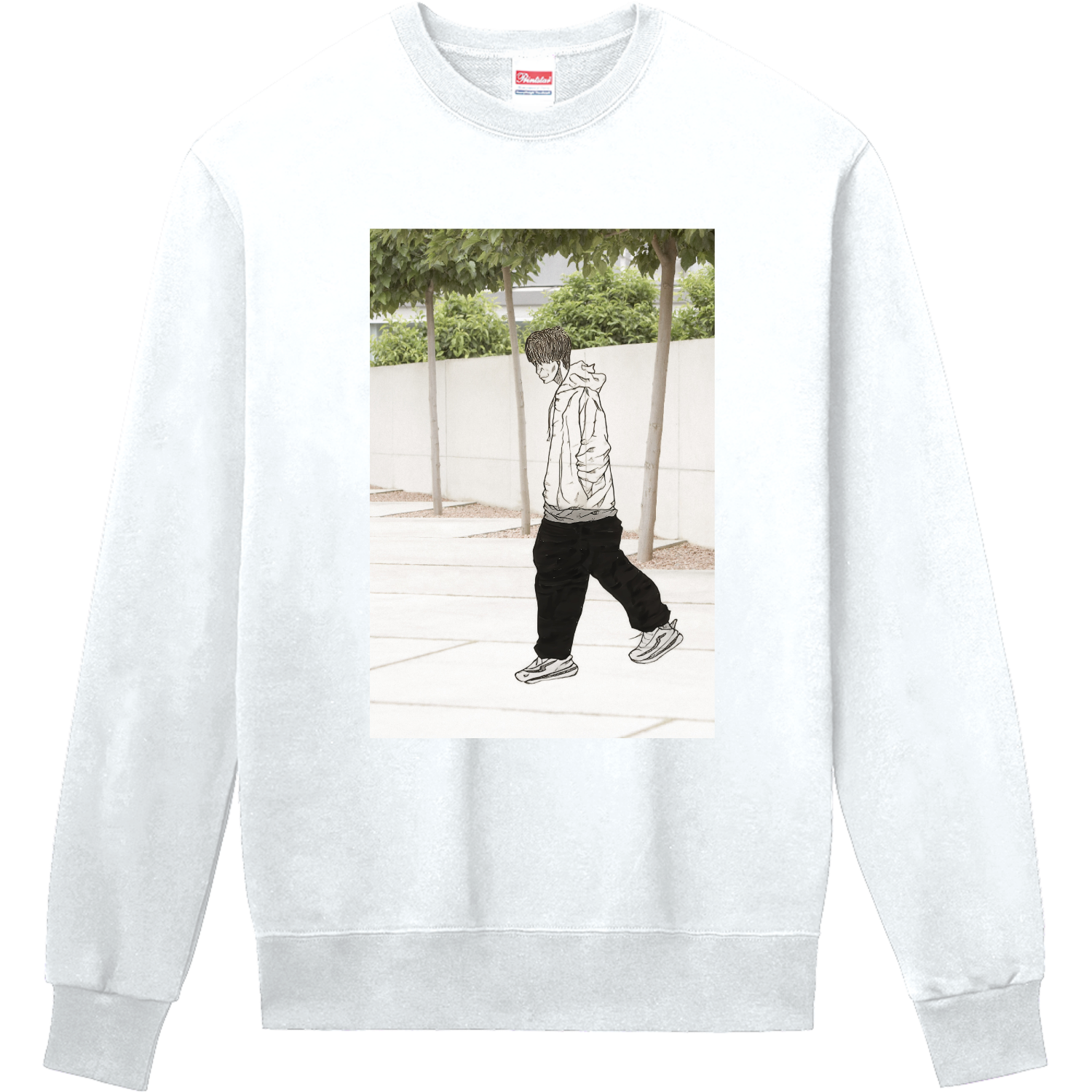 イラスト、お出かけ、散歩、ナチュラル 定番スウェット