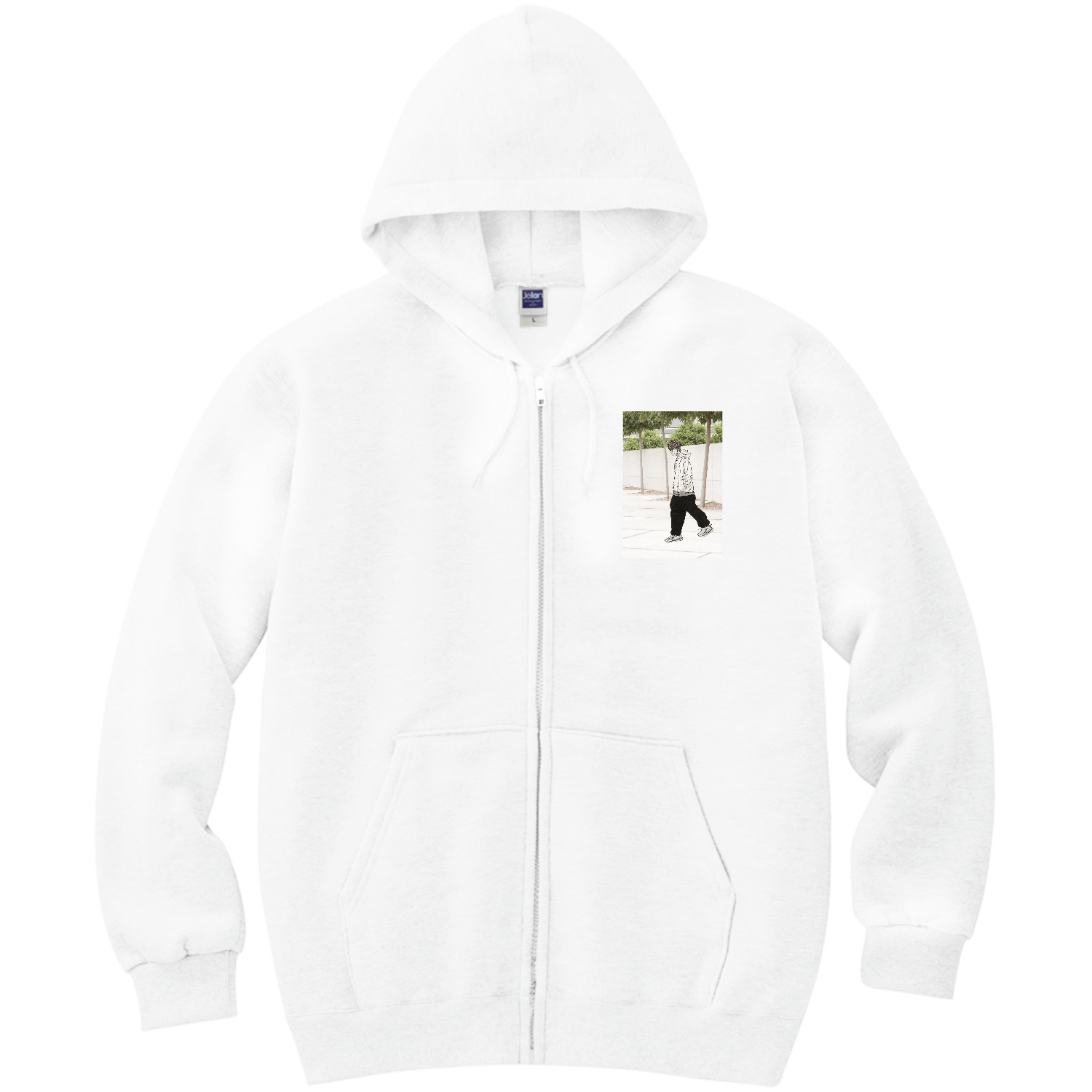 イラスト、お出かけ、散歩、ナチュラル 軽量ジップアップパーカー