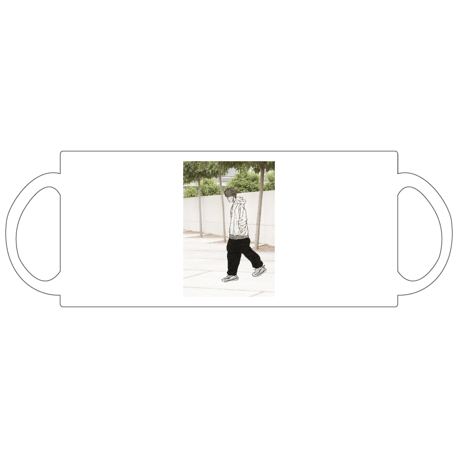 イラスト、お出かけ、散歩、ナチュラル 定番マグカップ