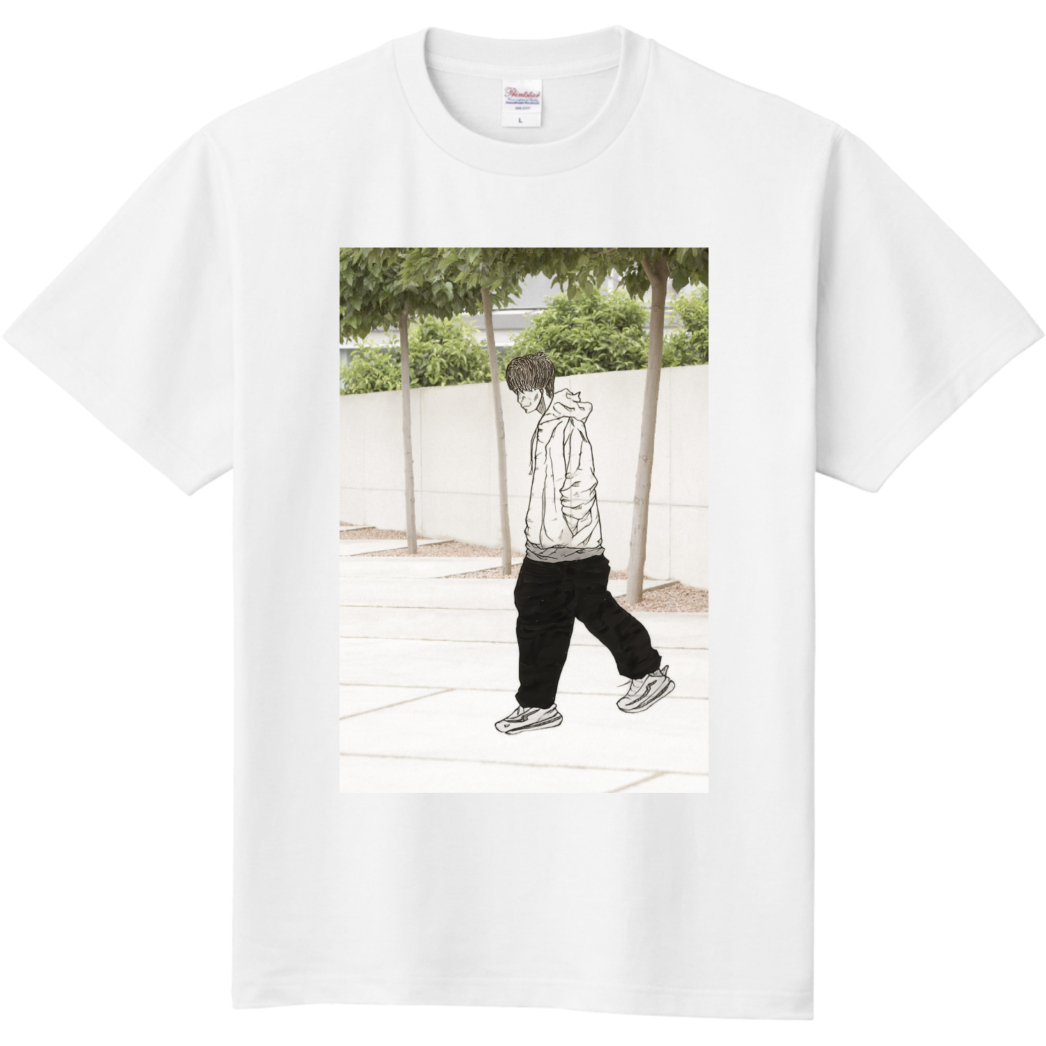 イラスト、お出かけ、散歩、ナチュラル 定番Ｔシャツ