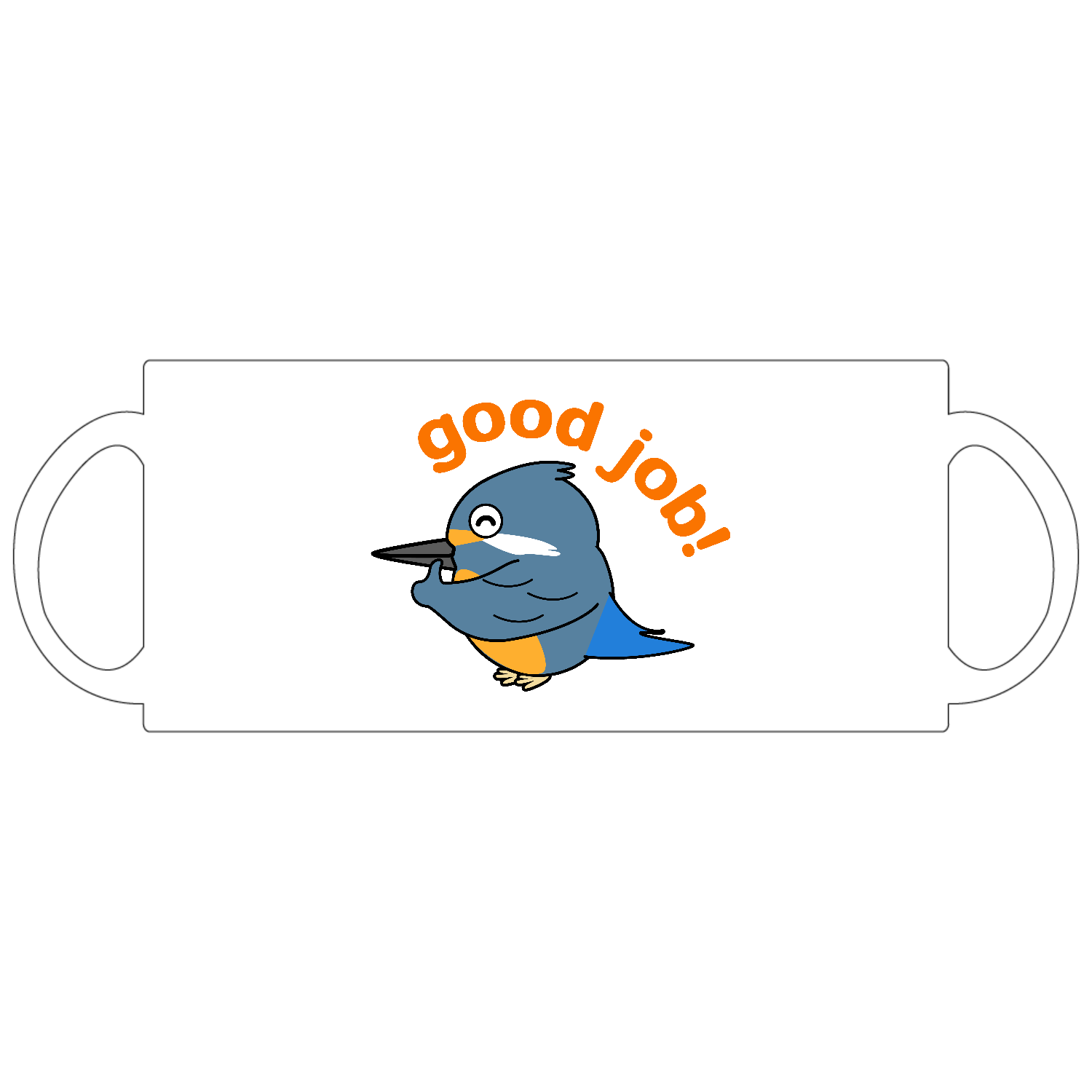 グッジョブカワセミちゃん - 可愛い野鳥のイラストグッズ 定番マグカップ